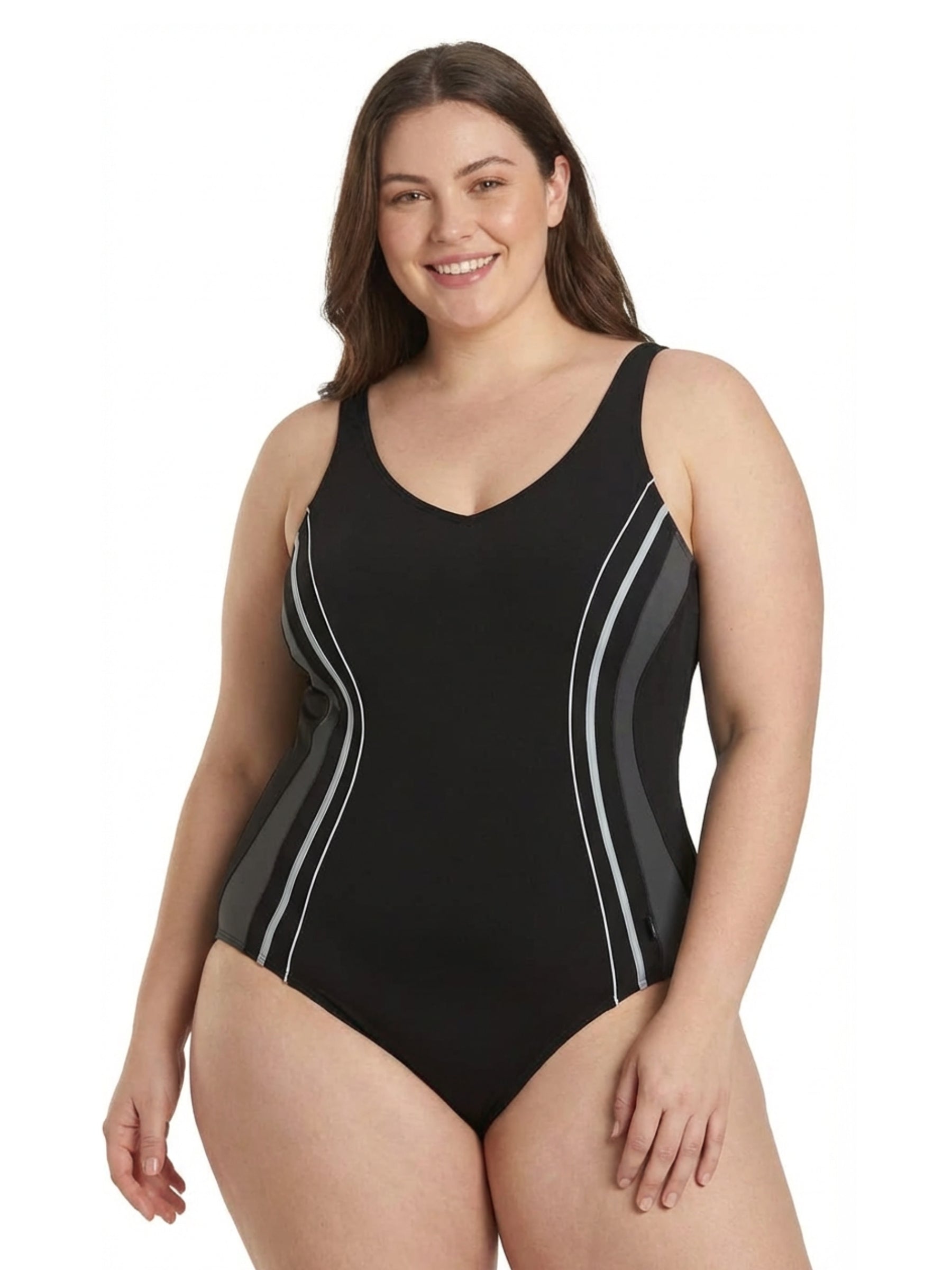 Princess Splice Plus Size Swimsuit - Black