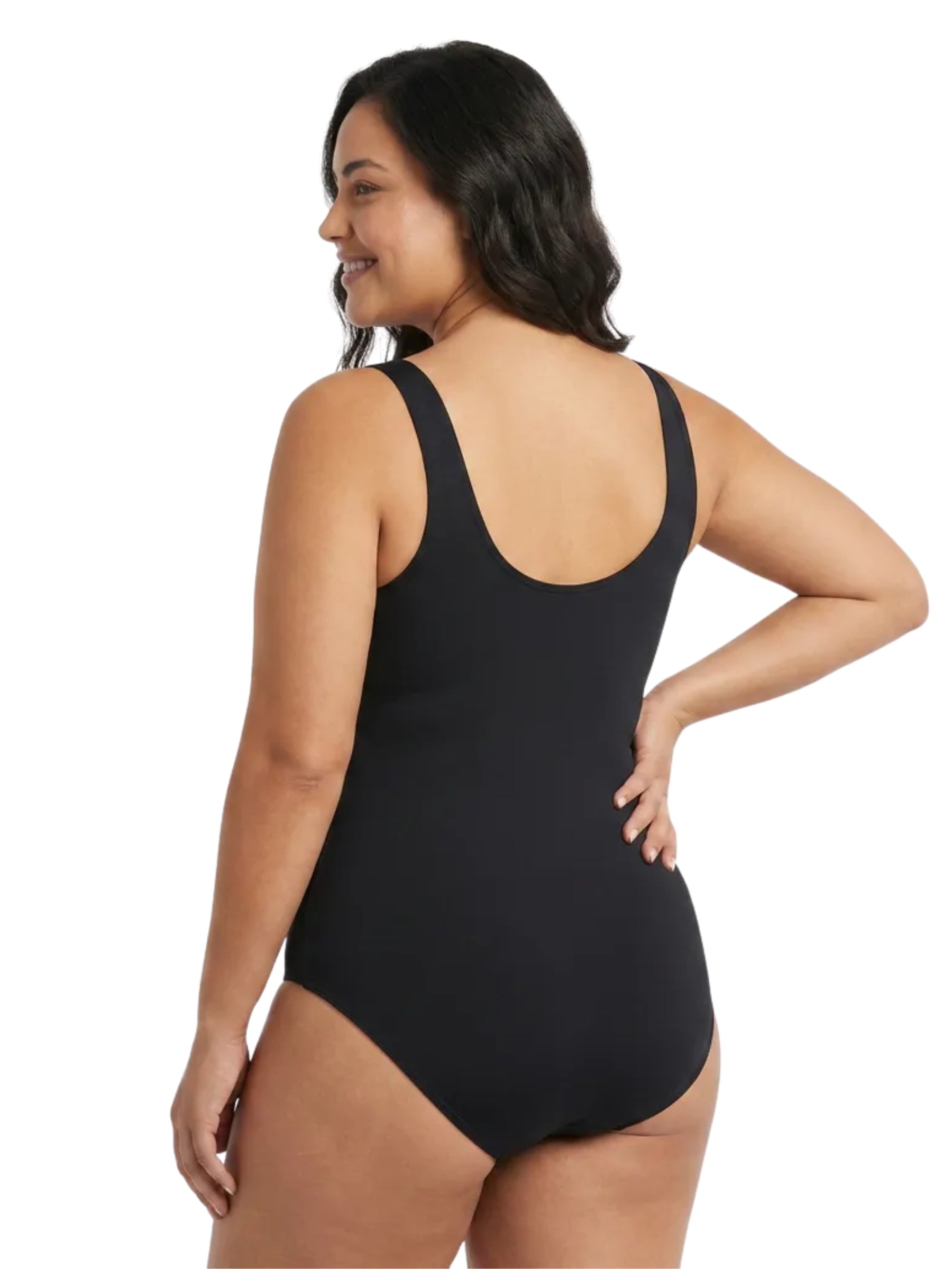 Maillot de Bain Horizontal Splice Taille Plus - Noir & Rose