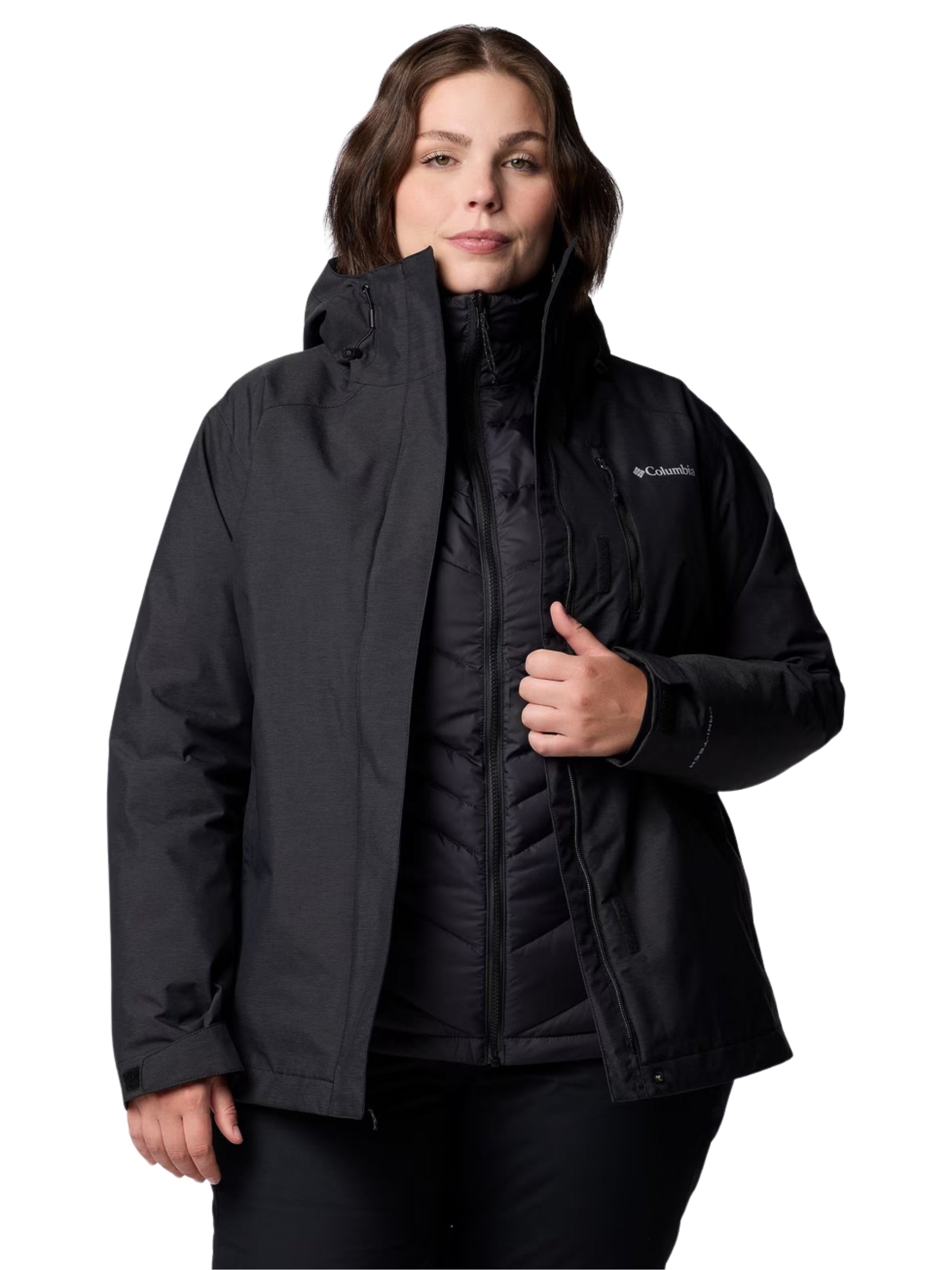 Whirlibird Interchangeable Coat V Plus Size - Black