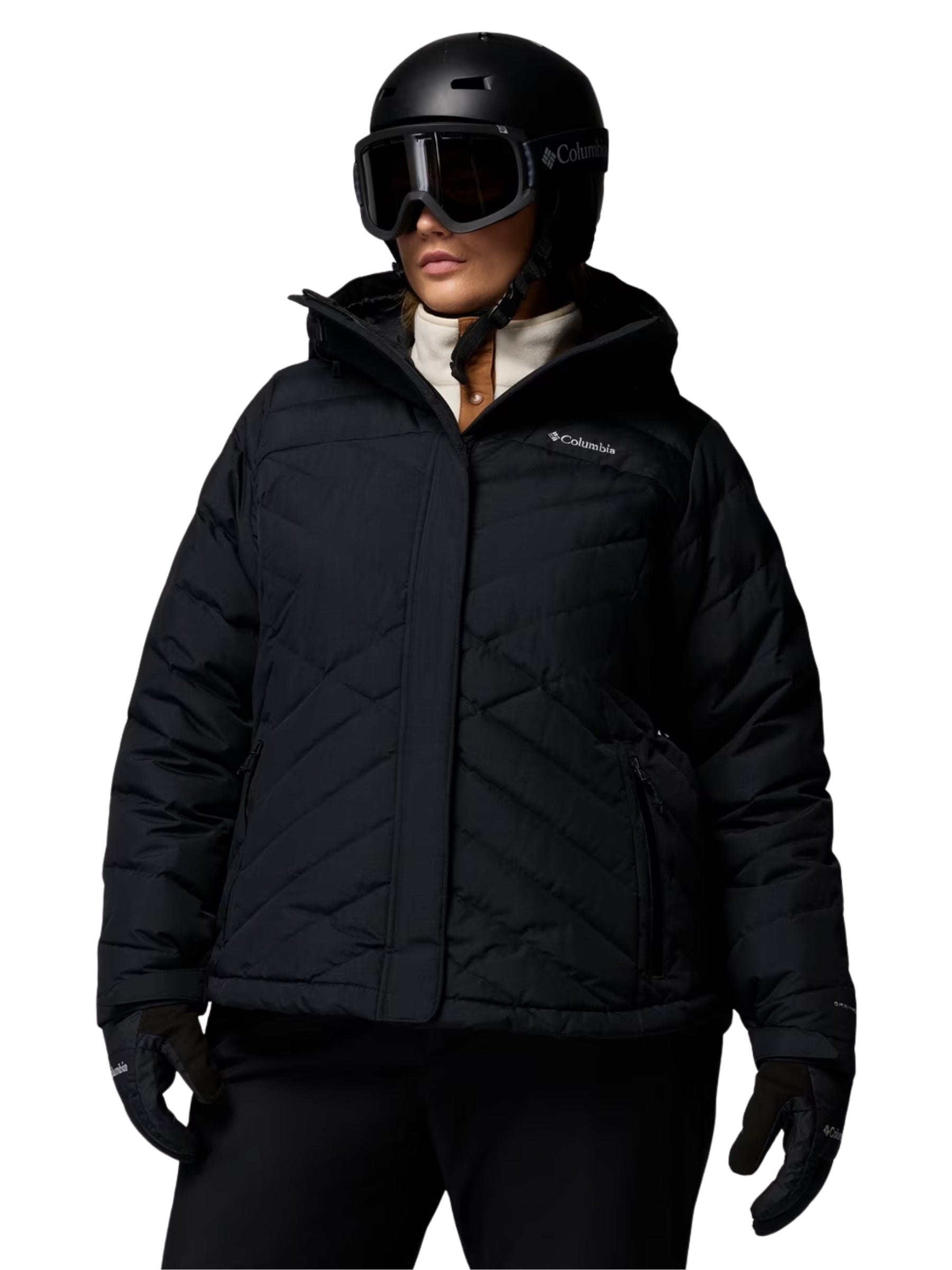 Lay D Down V Plus Size Coat - Black