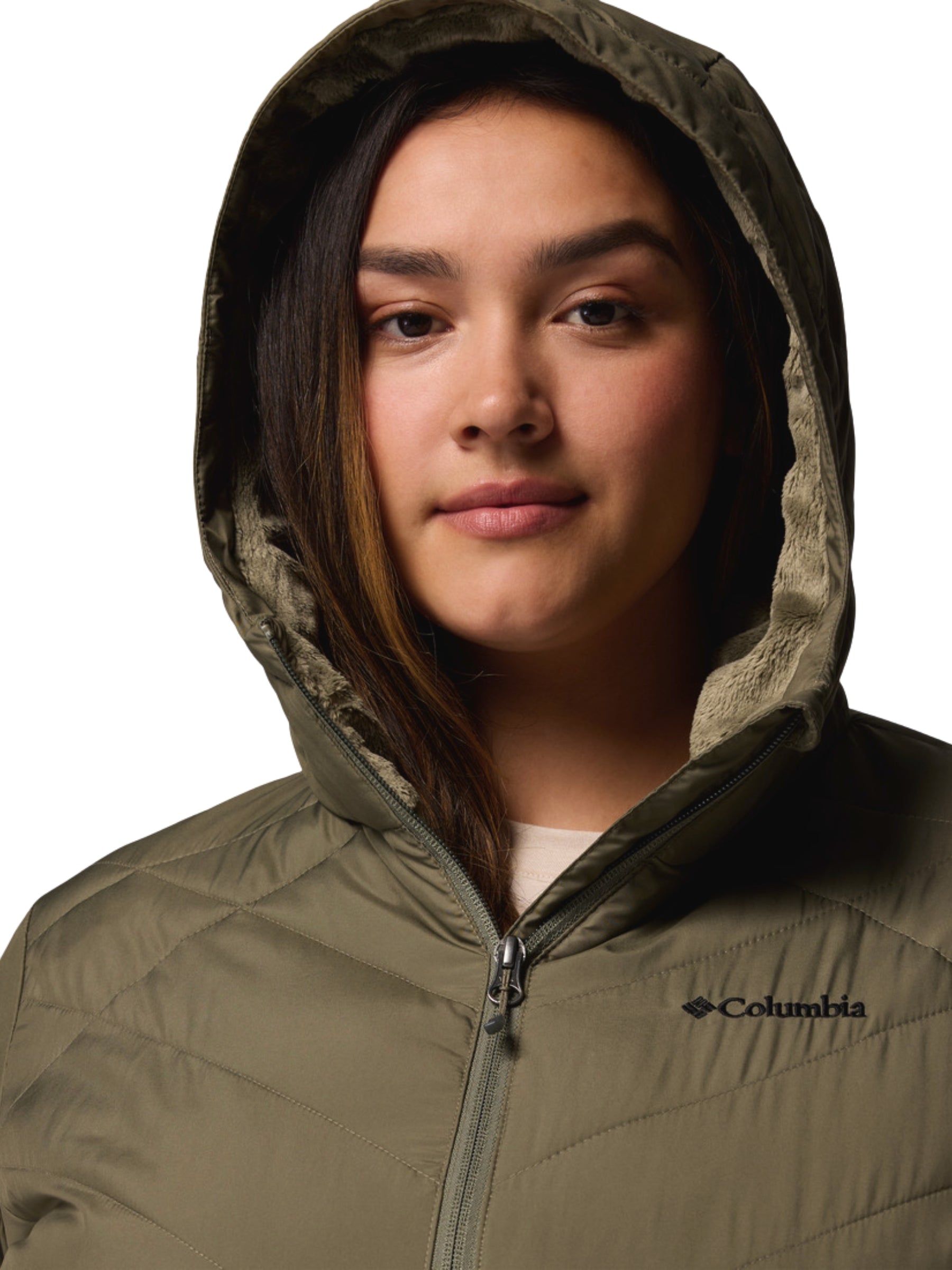 Heavenly Plus Size Long Hooded Coat - Stone Green