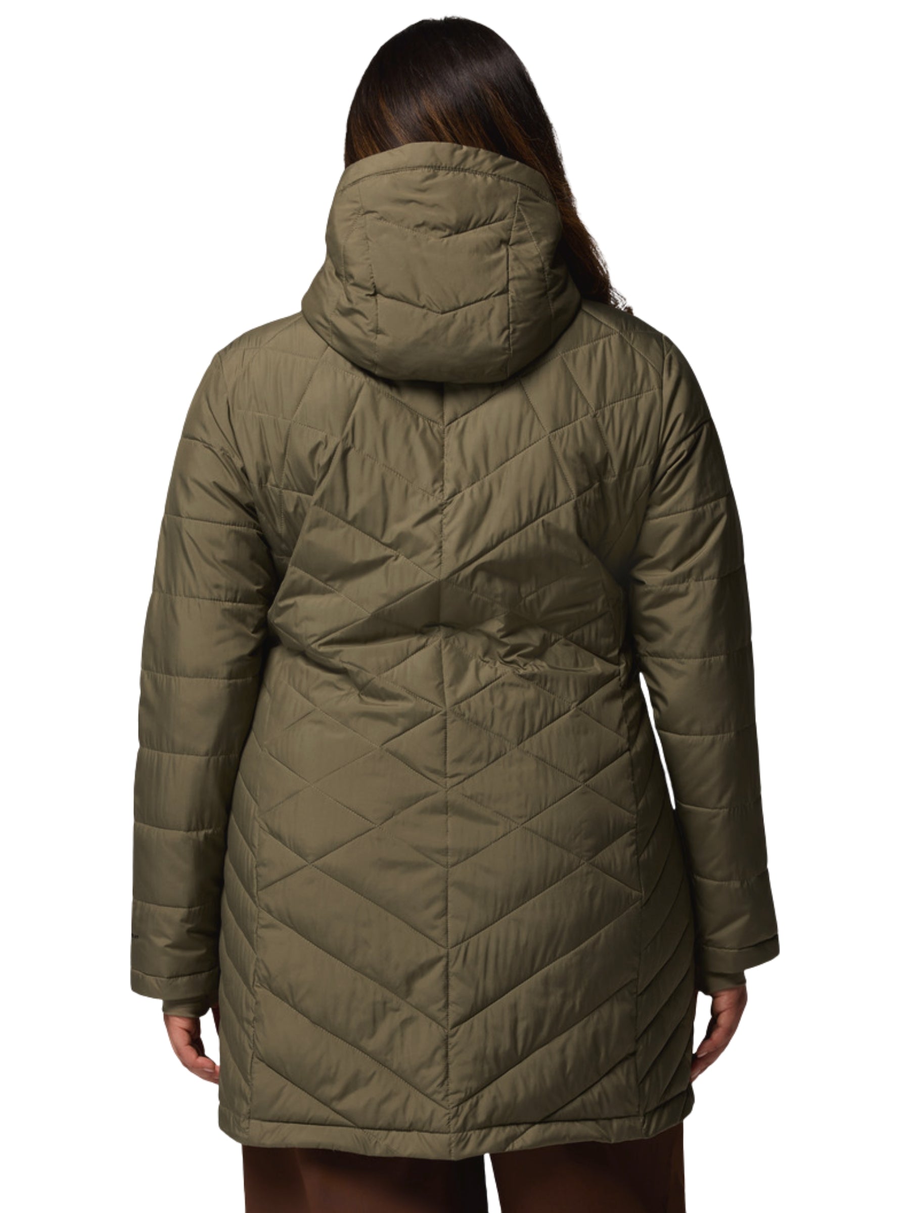 Heavenly Plus Size Long Hooded Coat - Stone Green