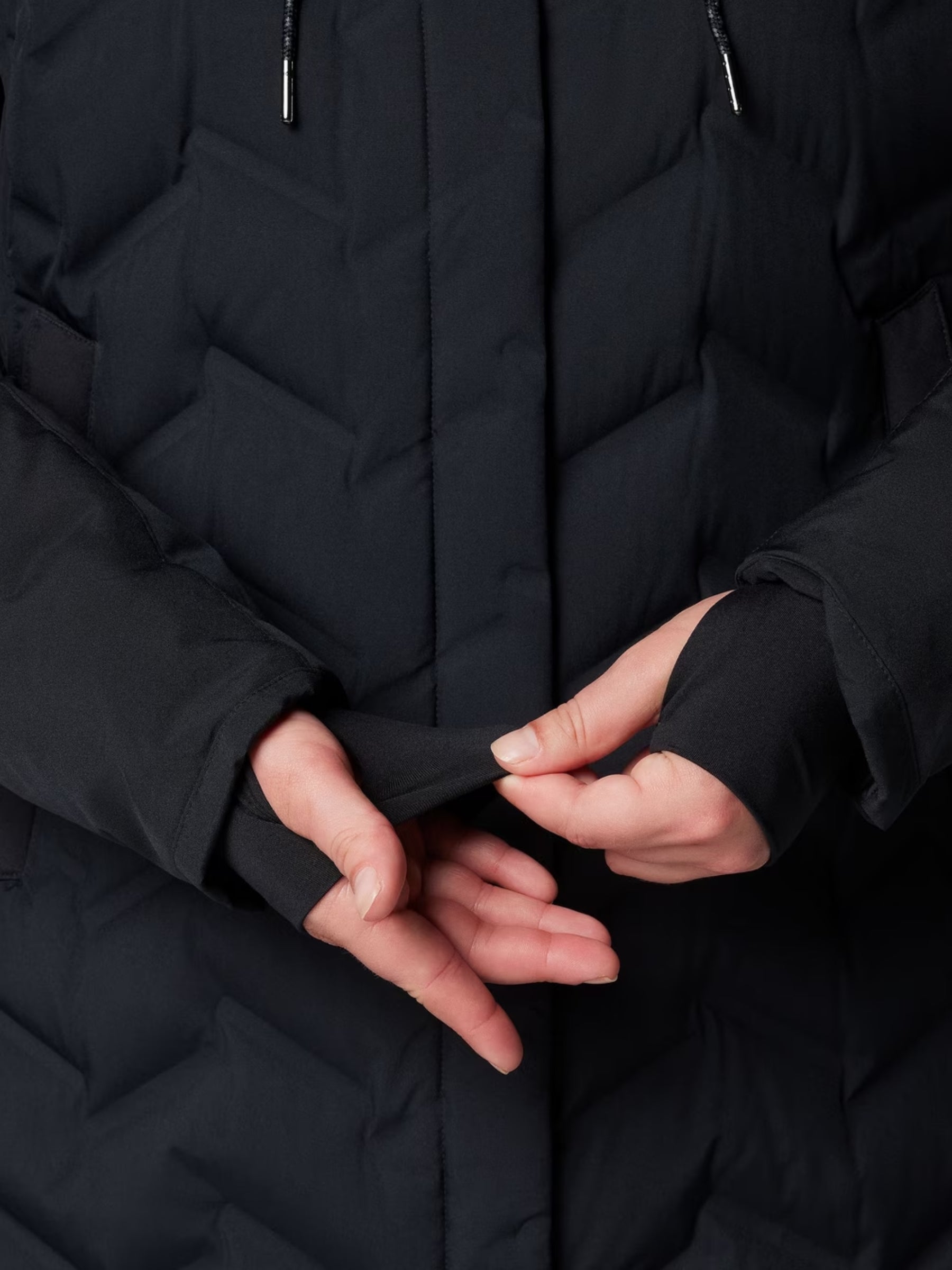 Manteau Mi-long Mountain Croo III Taille Plus - Noir