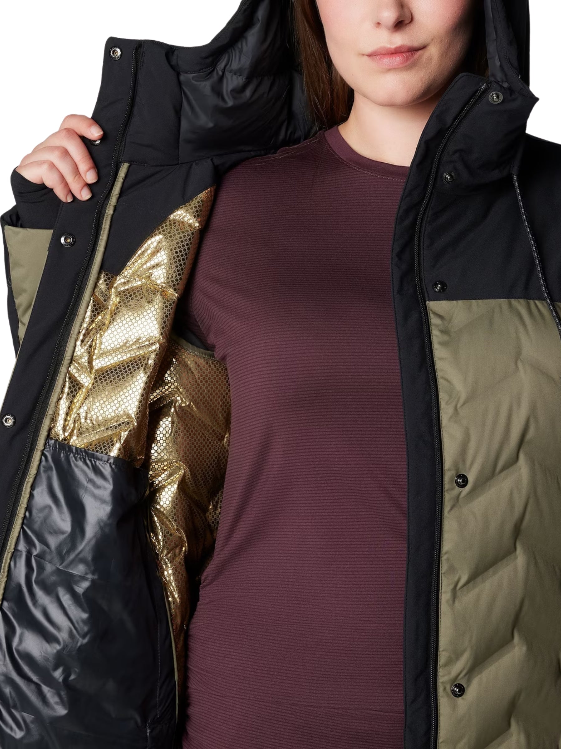 Manteau Mi-long Mountain Croo III Taille Plus - Stone Green & Black