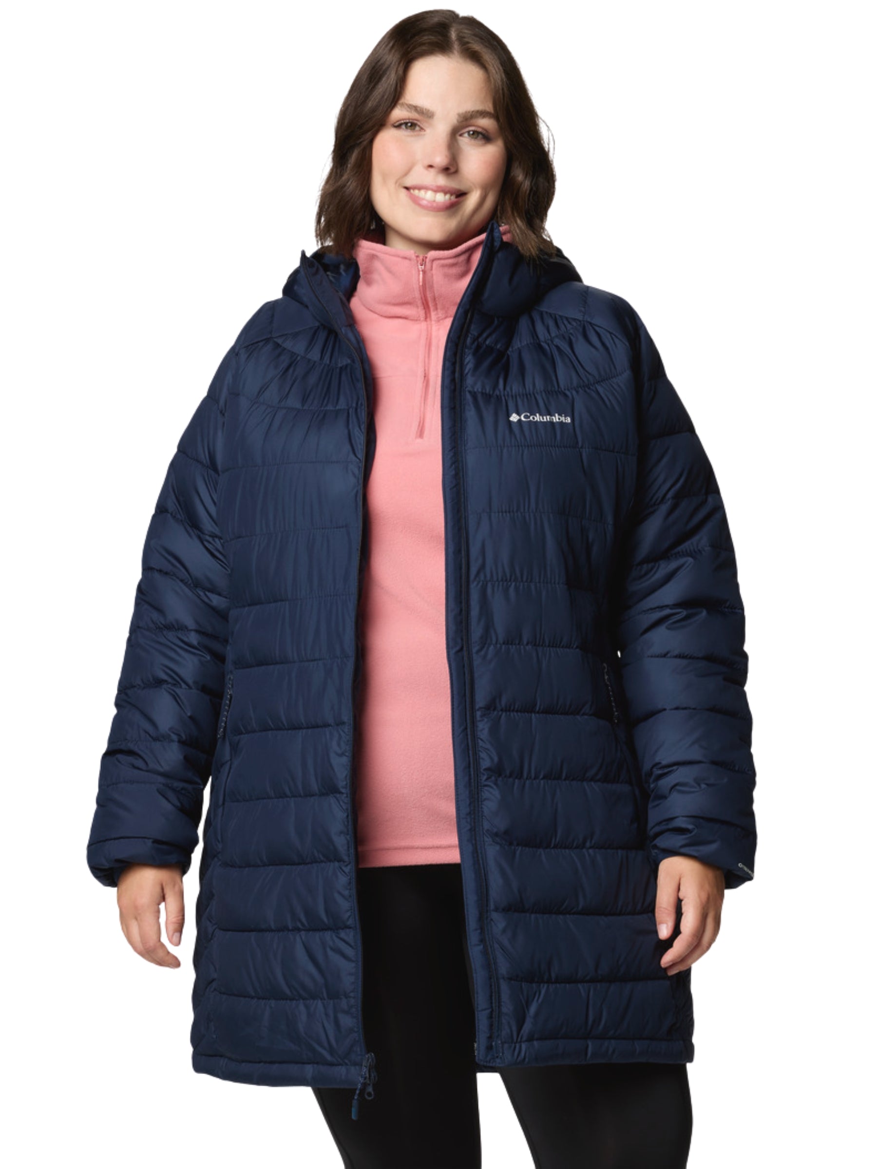 Manteau Mi-long à Capuchon Powder lite II Taille Plus - Collegiate Navy