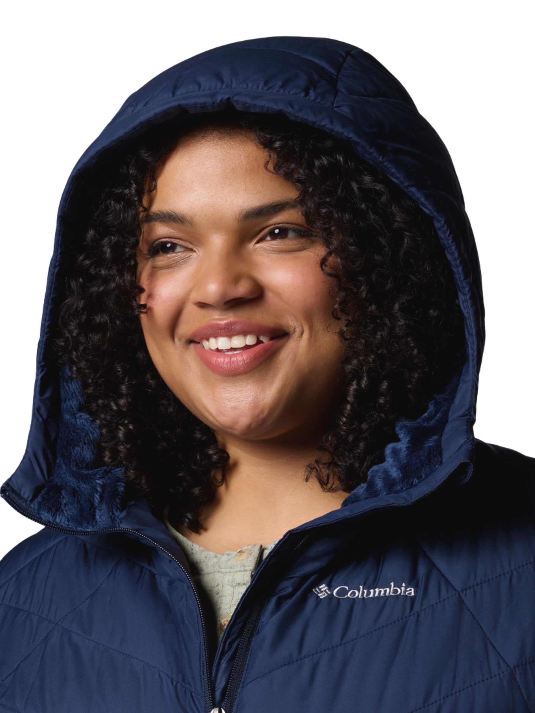 Heavenly Plus Size Hooded Coat - Collegiate Navy