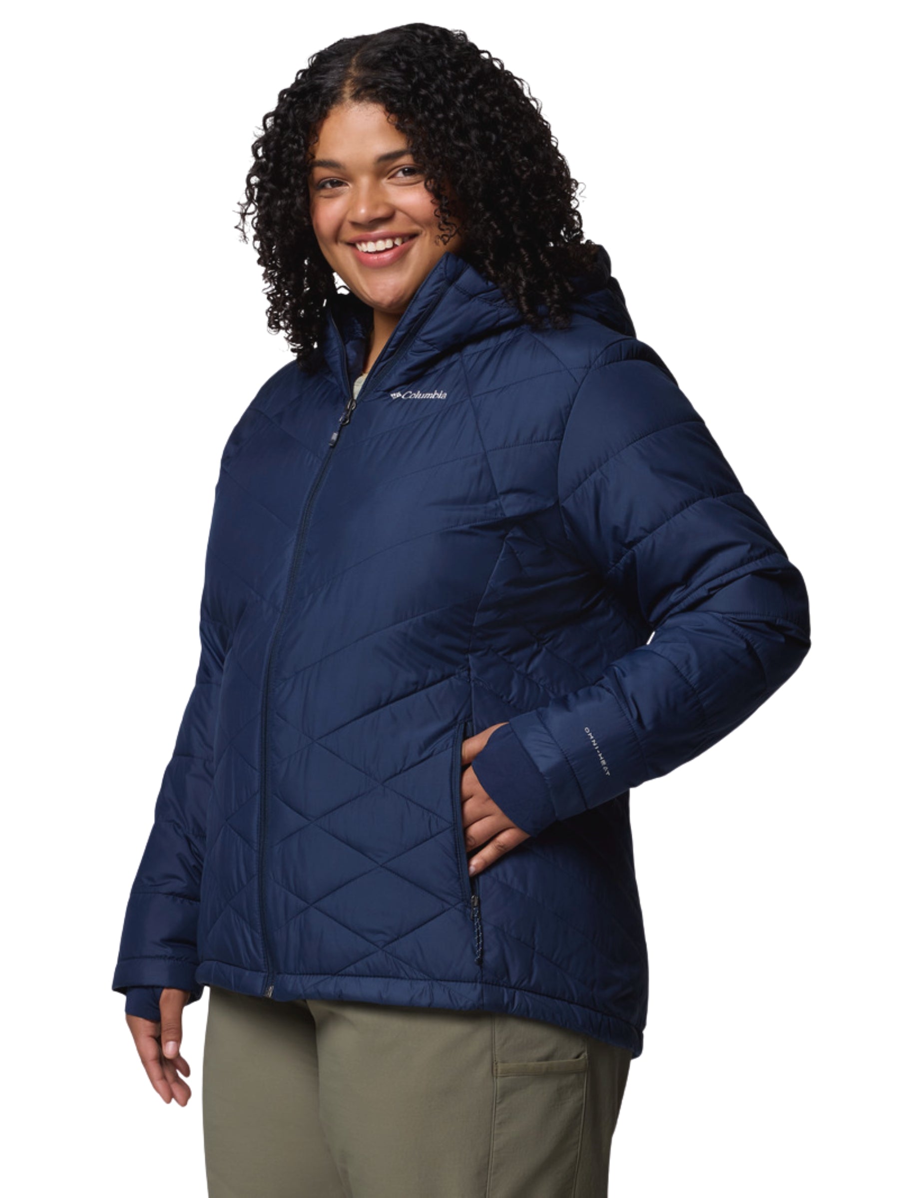 Heavenly Plus Size Hooded Coat - Collegiate Navy