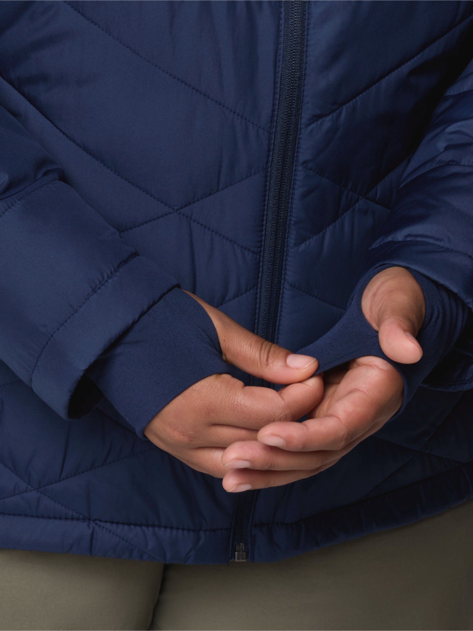 Heavenly Plus Size Hooded Coat - Collegiate Navy