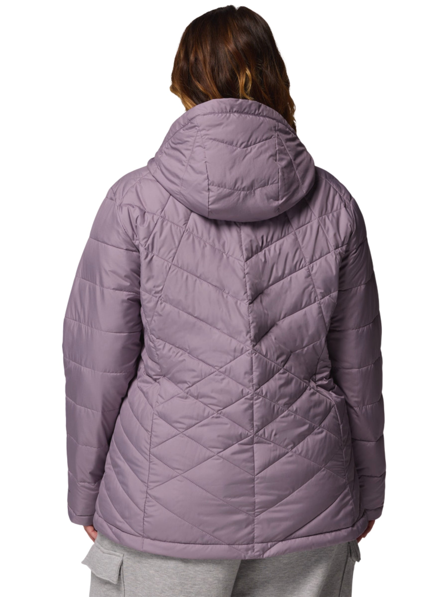 Heavenly Plus Size Hooded Coat - Shale Purple