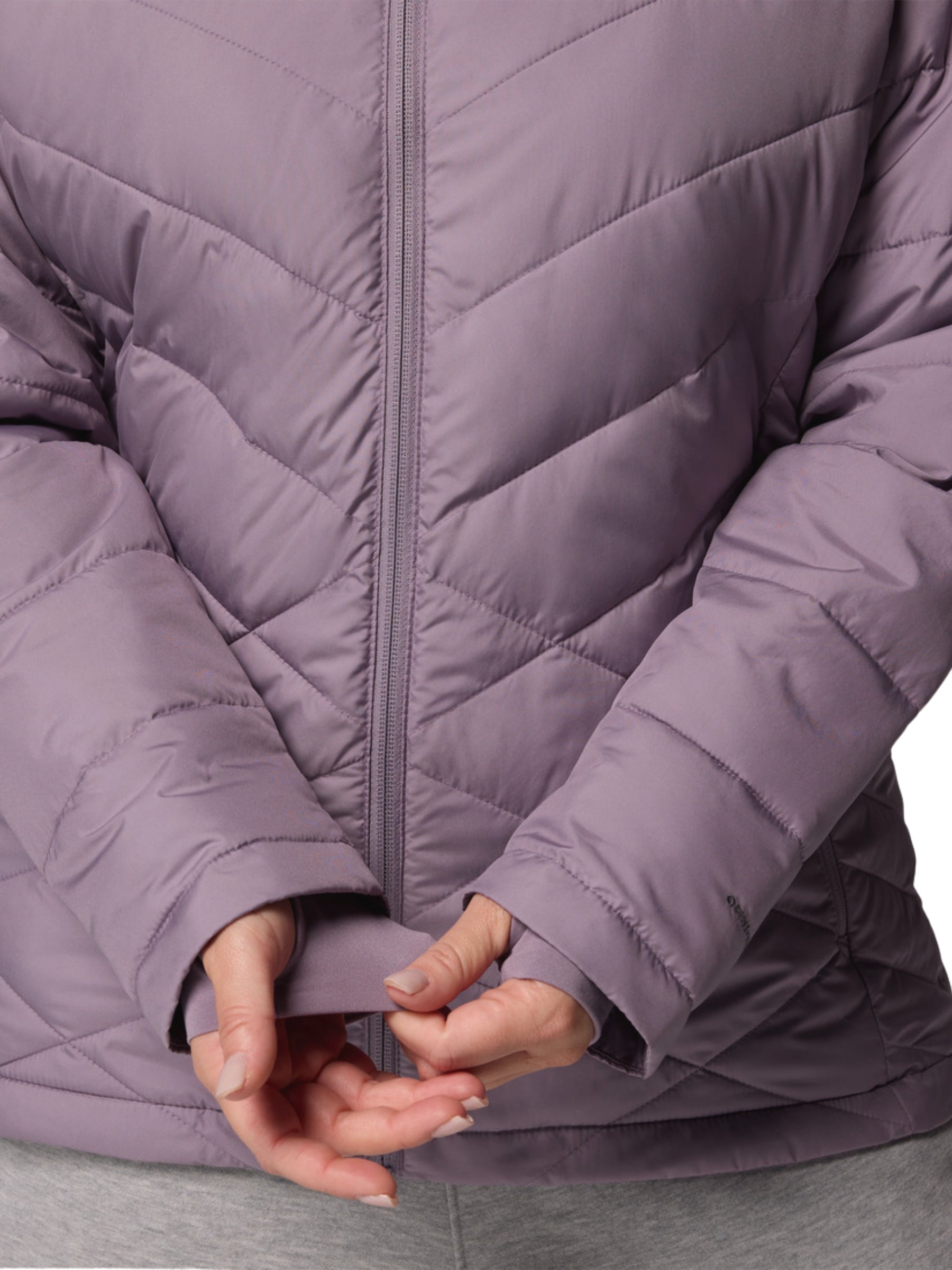 Heavenly Plus Size Hooded Coat - Shale Purple
