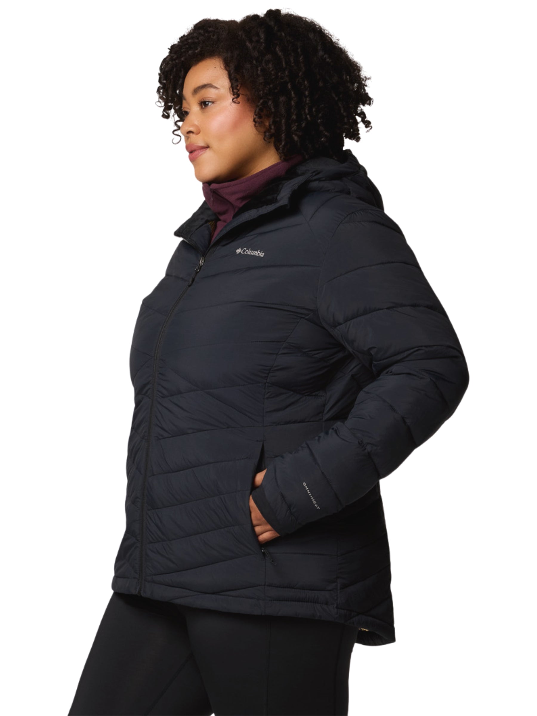 Joy Peak II Plus Size Hooded Coat - Black