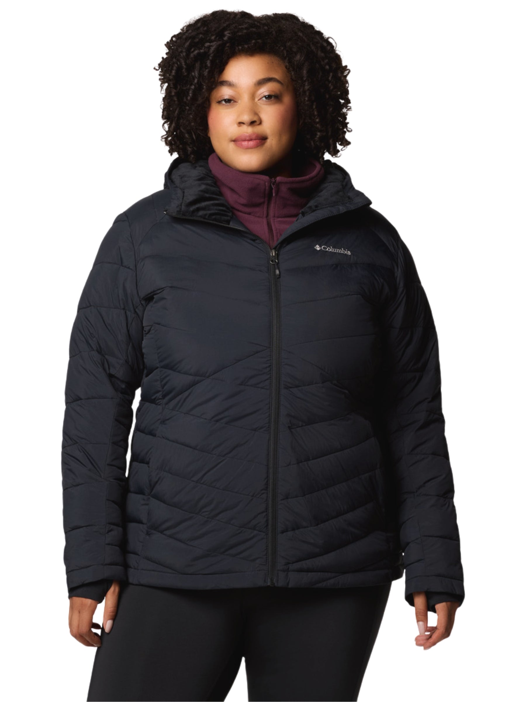 Manteau à Capuchon Joy Peak II Taille Plus - Black