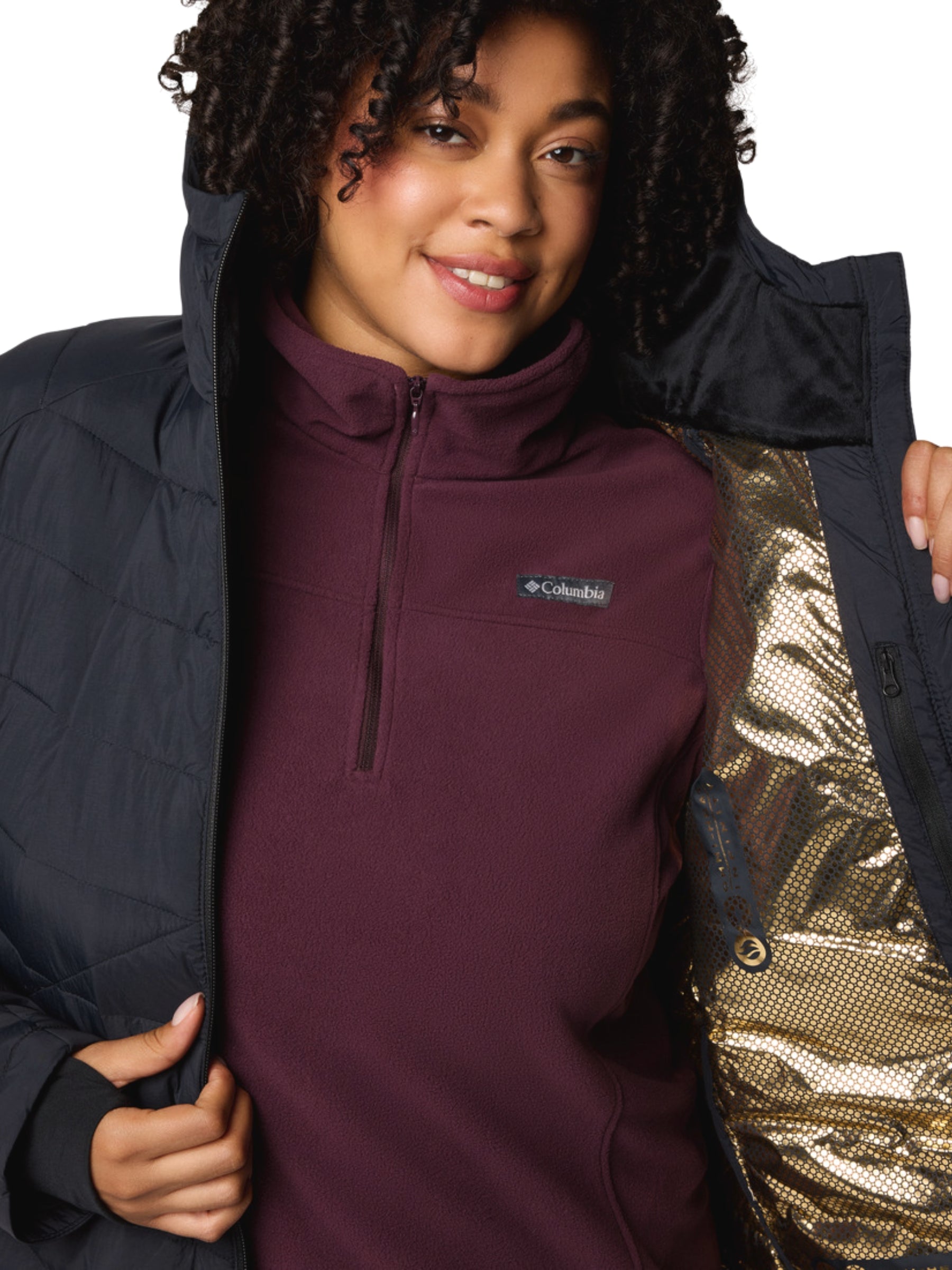 Joy Peak II Plus Size Hooded Coat - Black