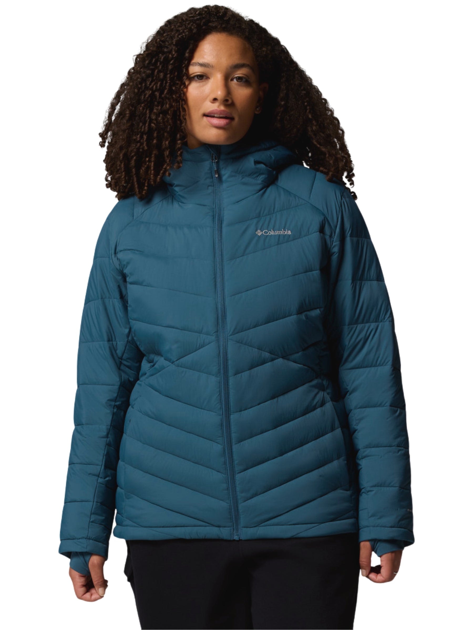 Joy Peak II Plus Size Hooded Coat - Everblue