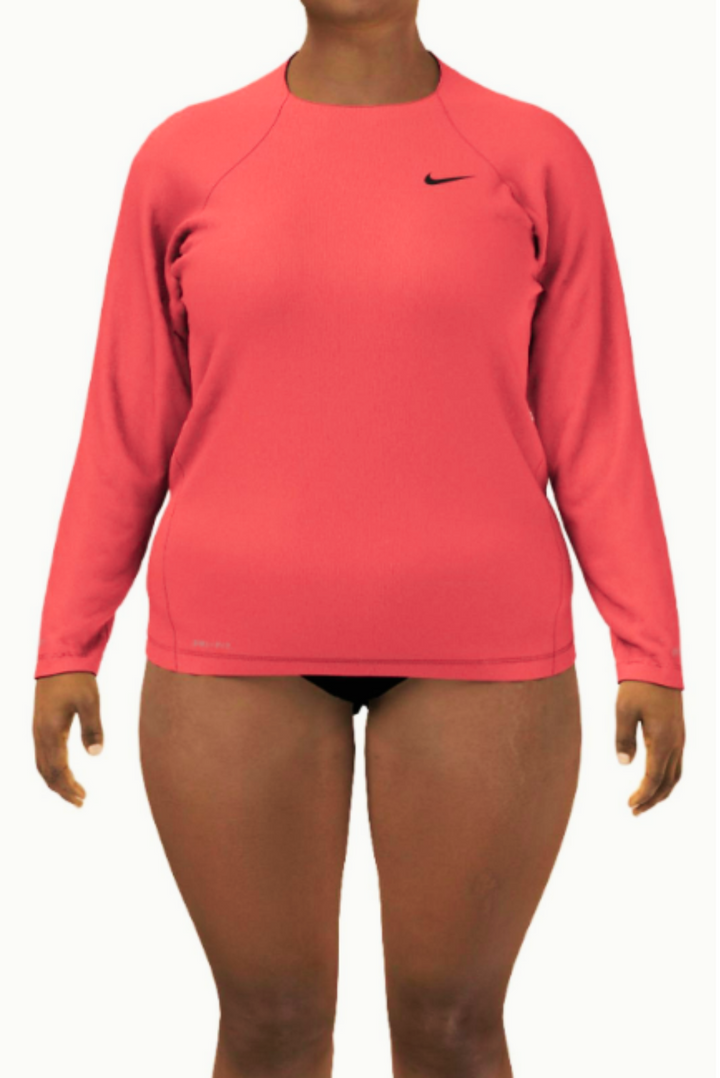 Rash Guard Essentiel Hydroguard à manches longues (Sea Coral) Pour Femme Taille Plus de Nike