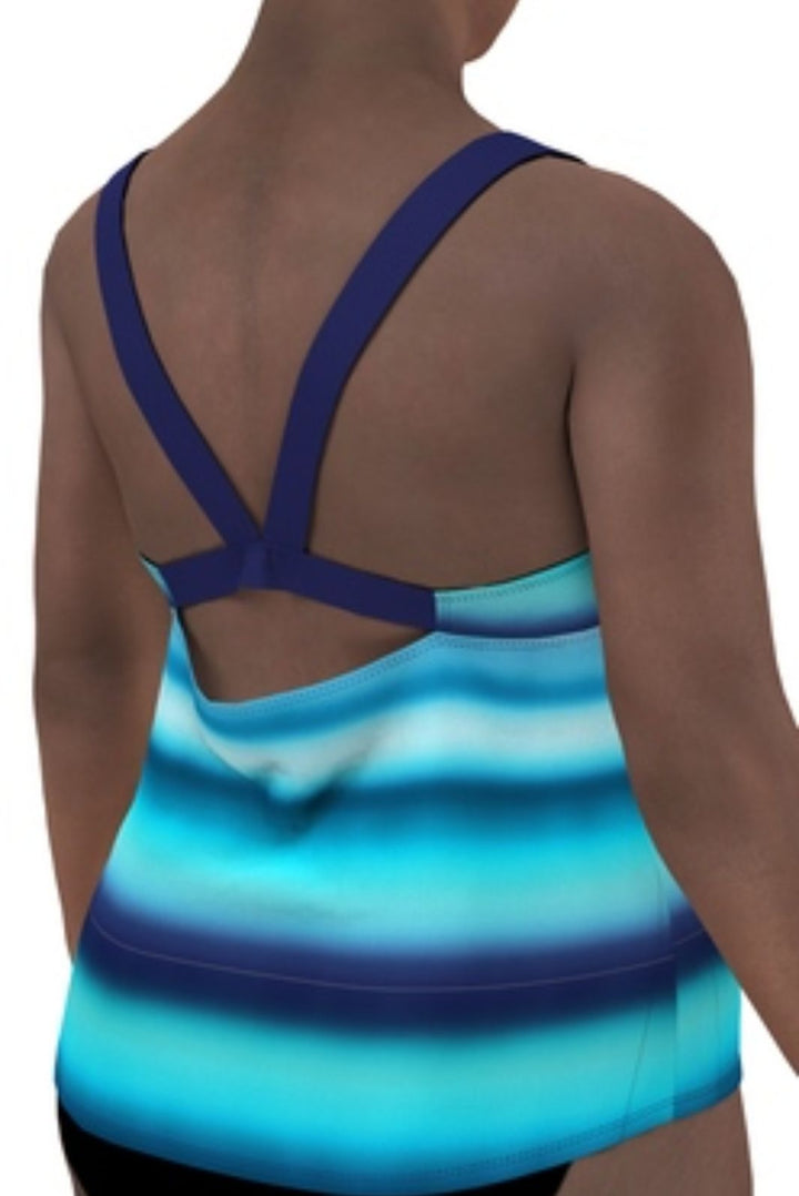Tankini Horizon Stripe V-Back (Midnight Navy) Pour Femme Taille Plus de Nike