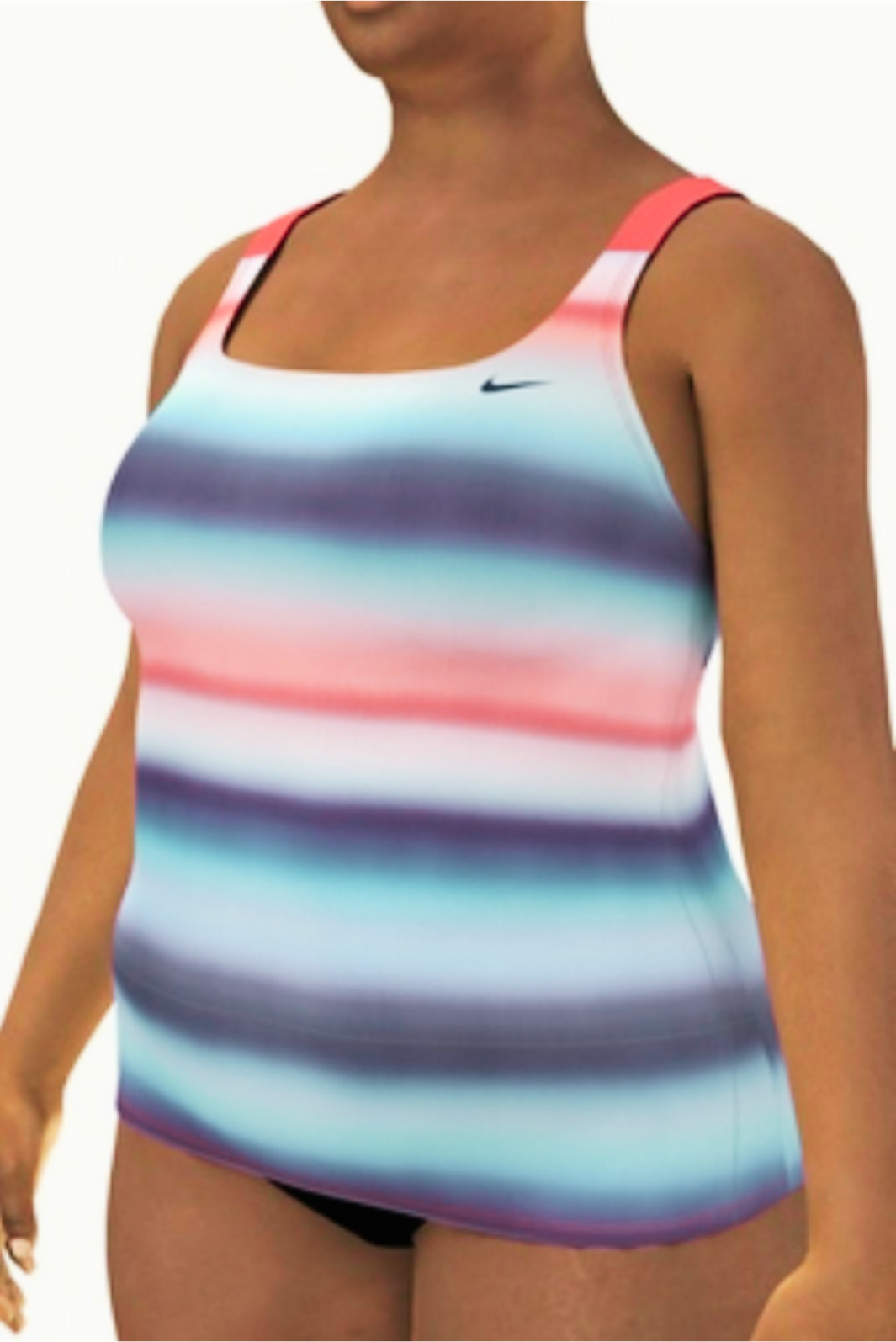 Tankini Horizon Stripe V-Back(Sea Coral) Pour Femme Taille Plus de Nike