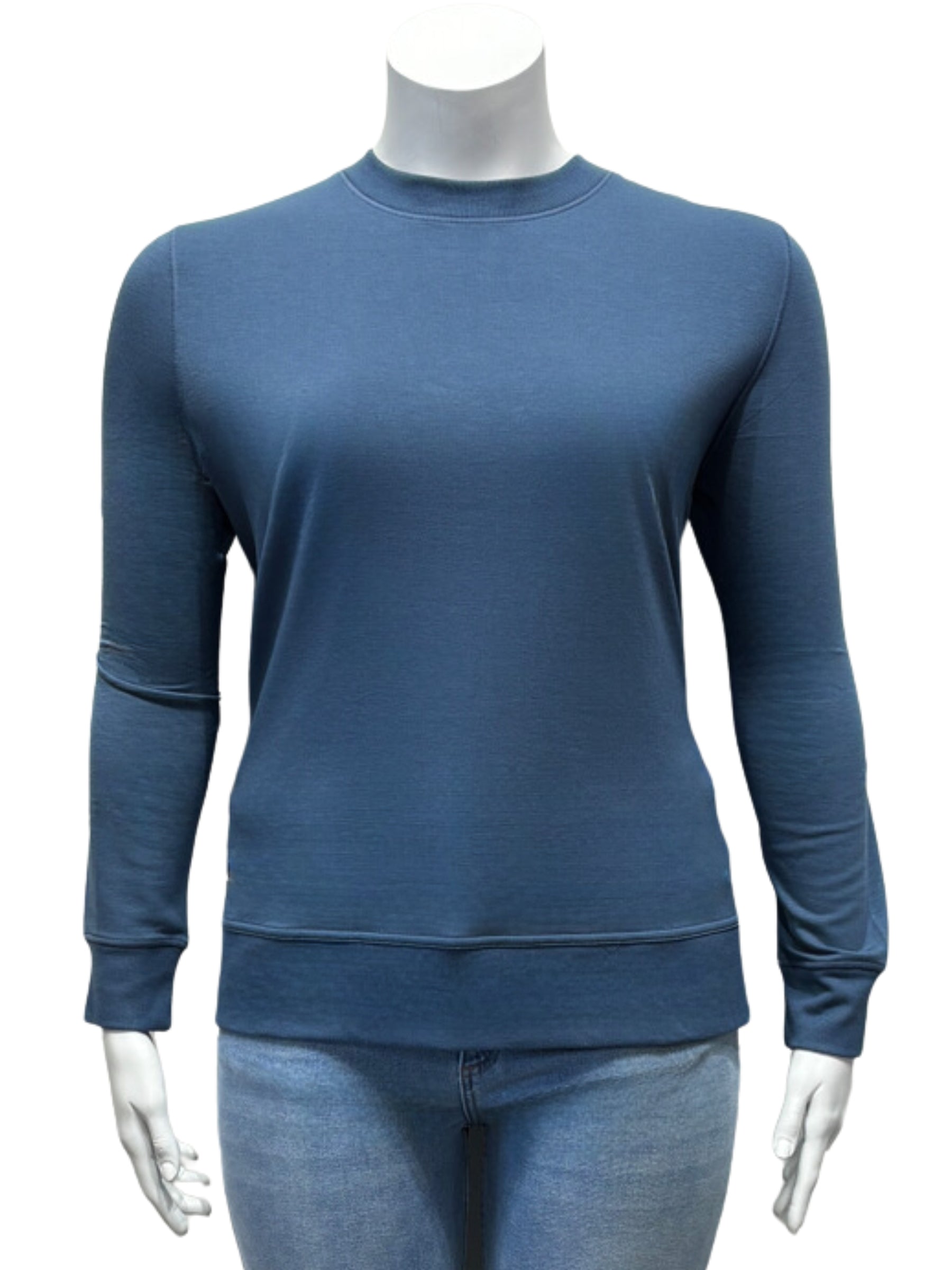 MPG Plus Size Serene Side Slit Pullover (Petrol Blue)