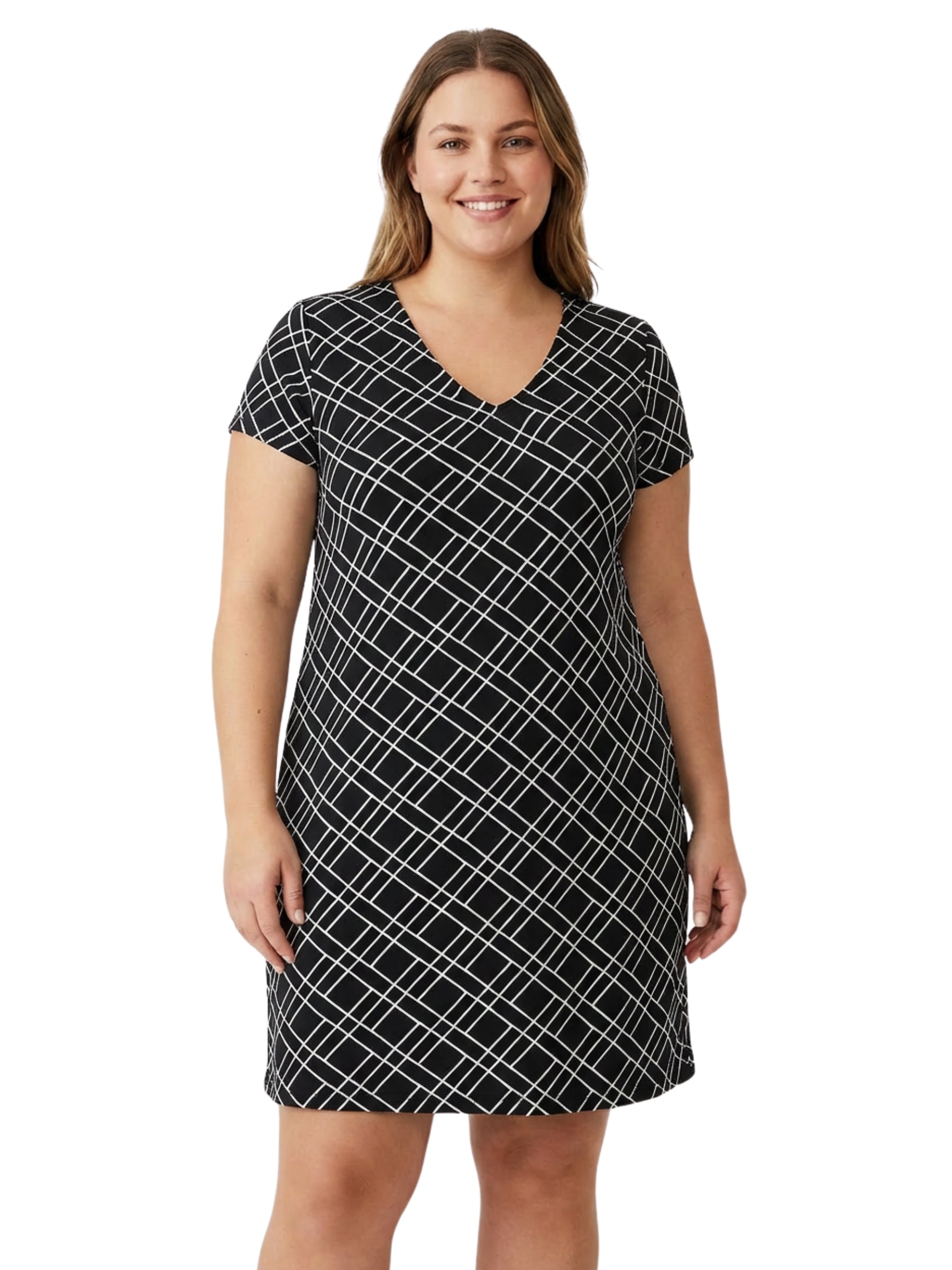Macy Plus Size Dress - Black & White