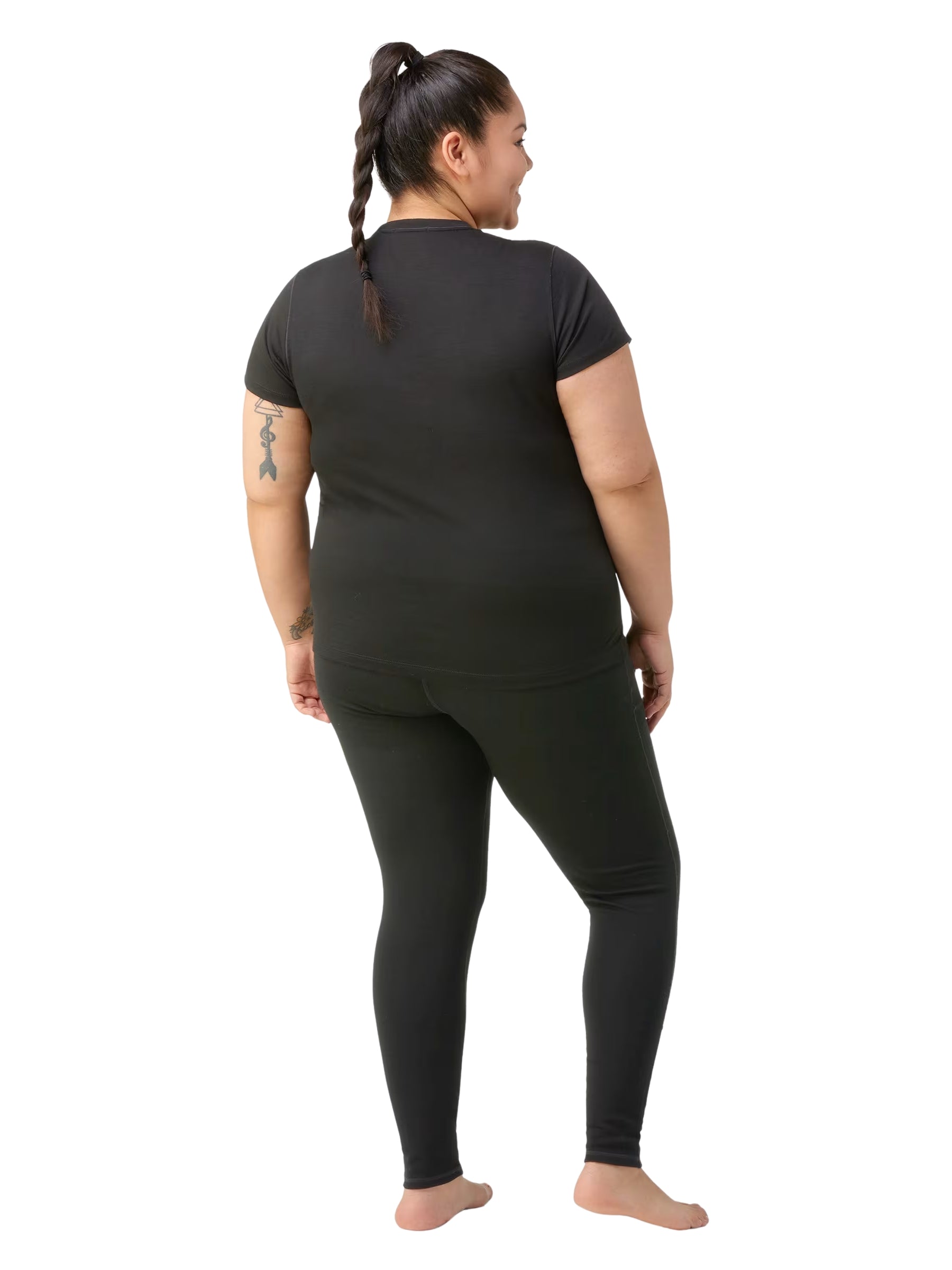 T-shirt Mérinos Taille Plus - Noir