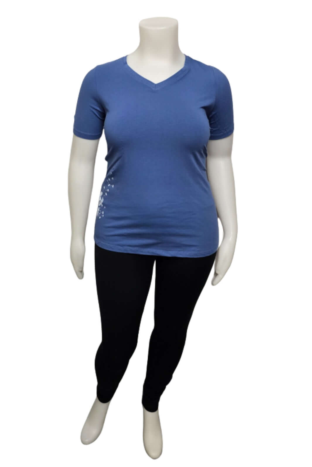 T-Shirt Bleu Manches courtes Dandelion Taille Plus de Sportive Plus