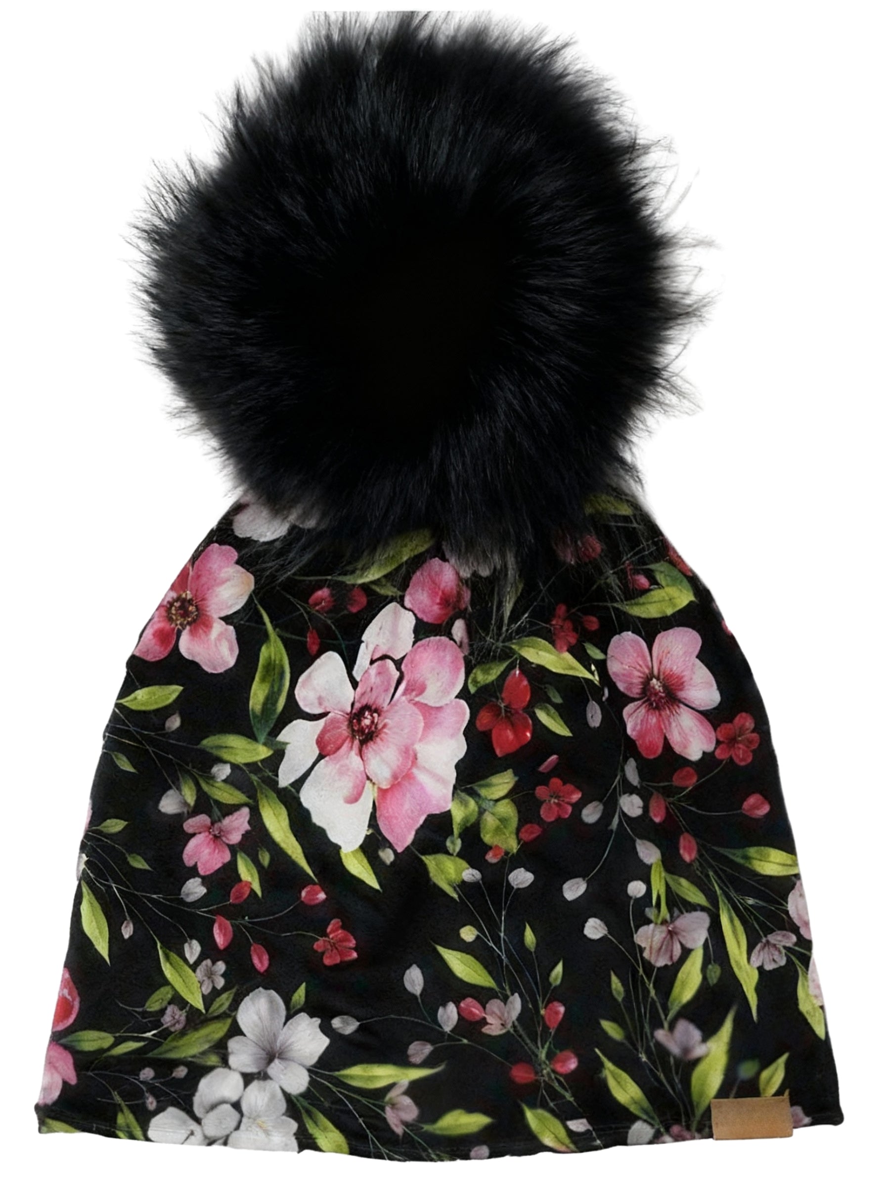 Tuque Fleur Sauvage - Noir (Pompon Noir)