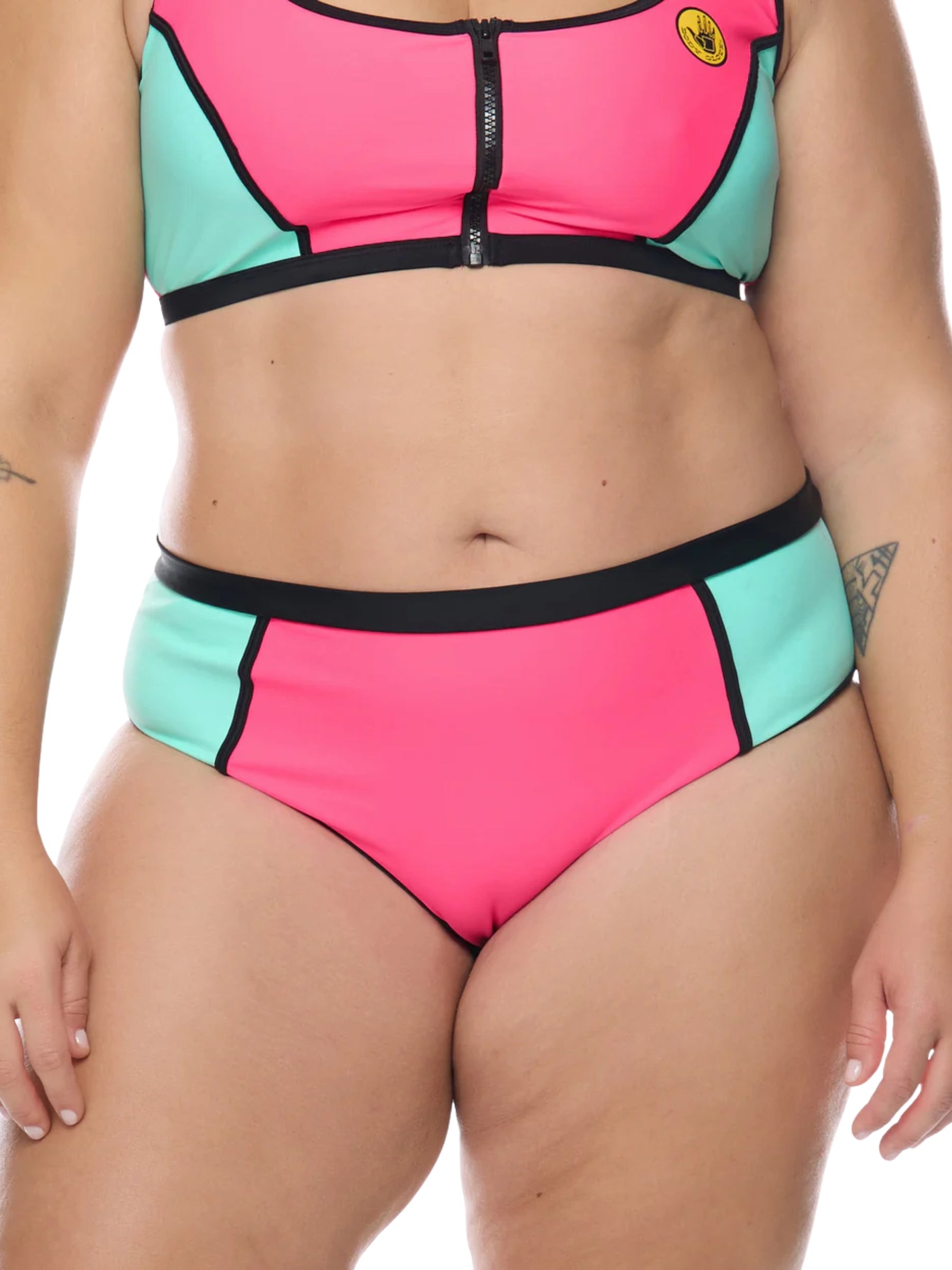 Bas de Maillot de Bain Groove High Tide Taille Plus - Bubble Gum
