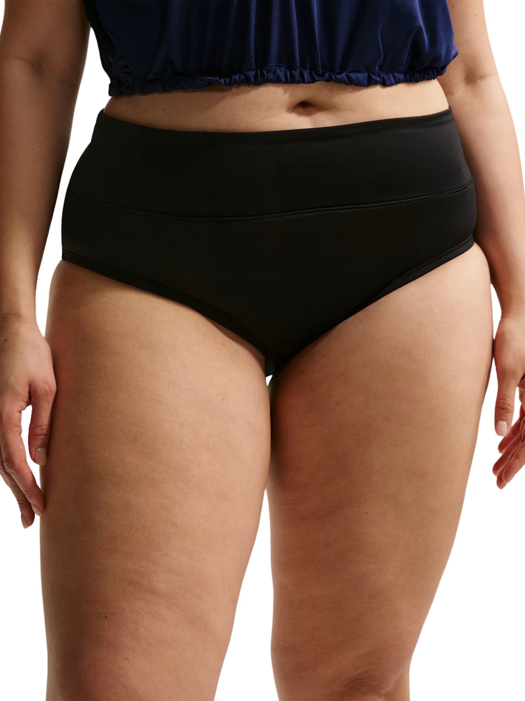 Bas de Maillot Taille Haute Essential EXT Taille Plus - Noir