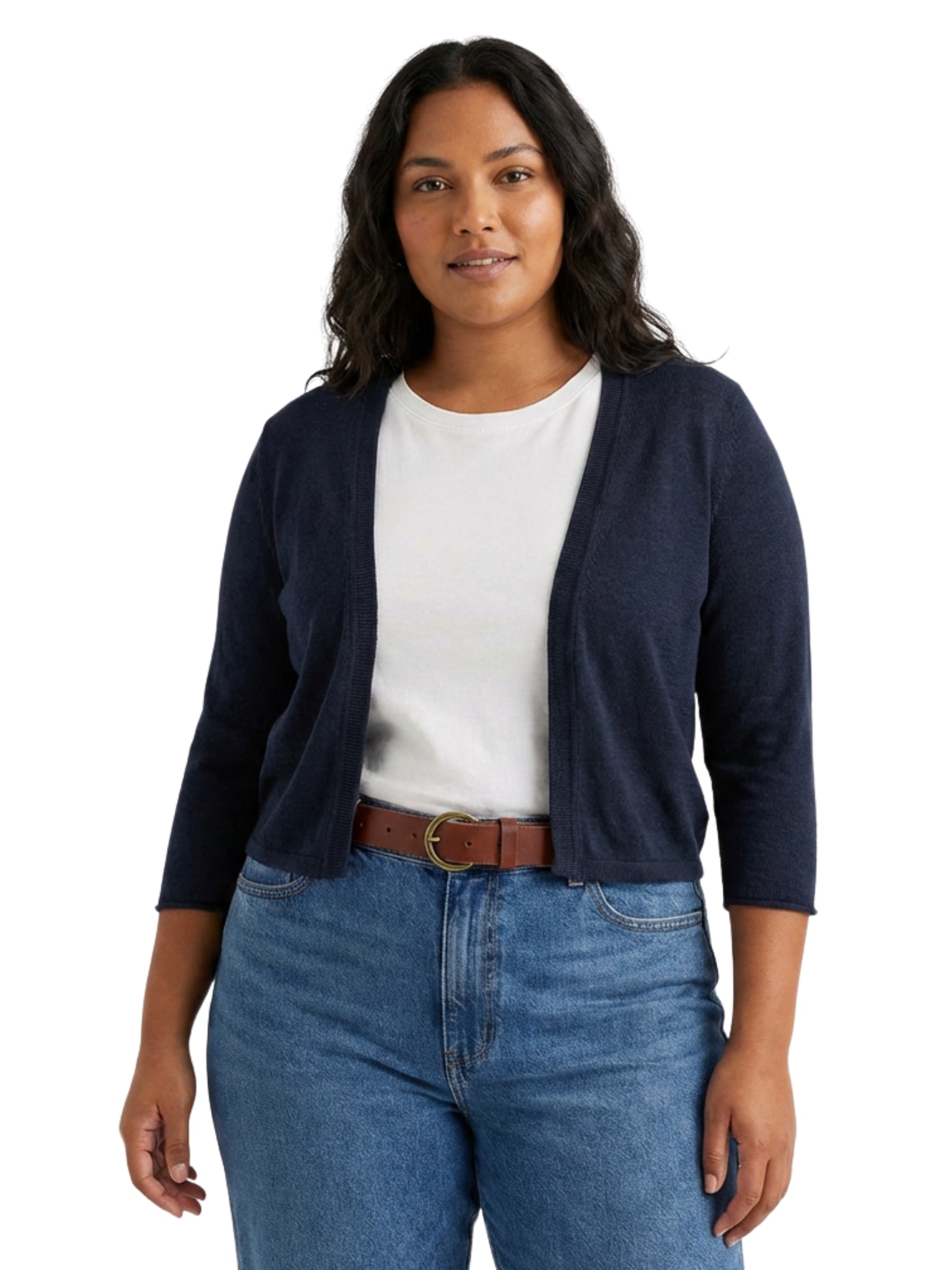 Cardigan Vanessa Manches 3/4 Taille Plus - Maritime