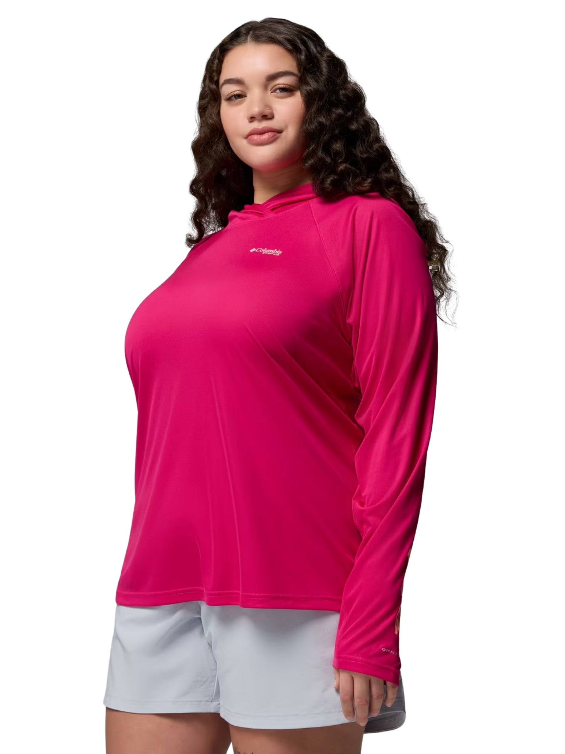 Chandail à Capuchon PFG Tidal Tee II Taille Plus - Guava Pink & Tiki Pink