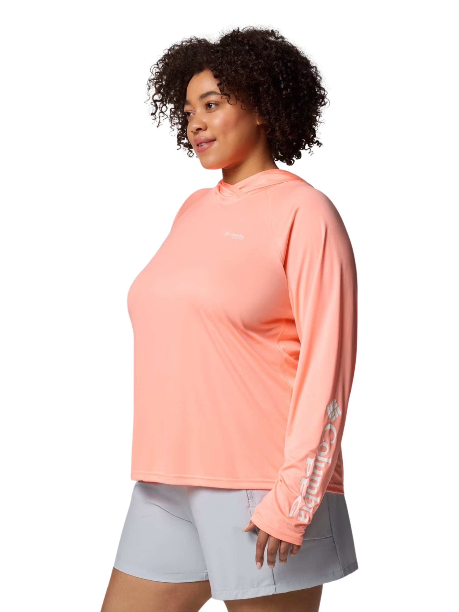 Chandail à Capuchon PFG Tidal Tee II Taille Plus - Tiki Pink