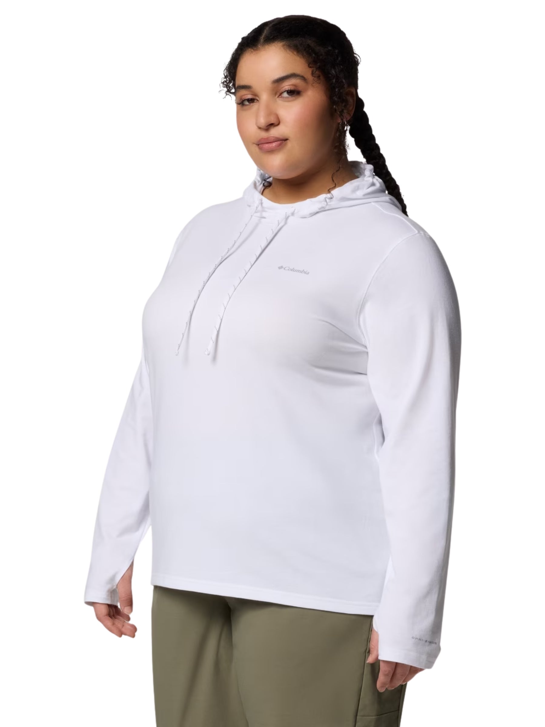 Chandail à Capuchon Sun Trek II Taille Plus - Blanc