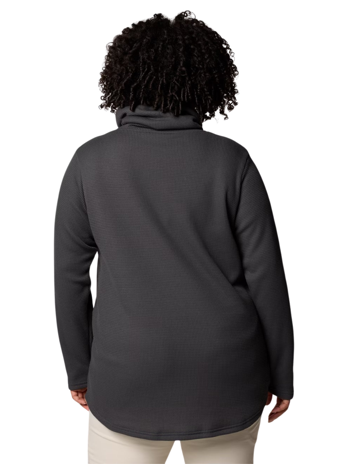Plus Size Holly Hideaway Waffle Cowl Neck Top - Shark 