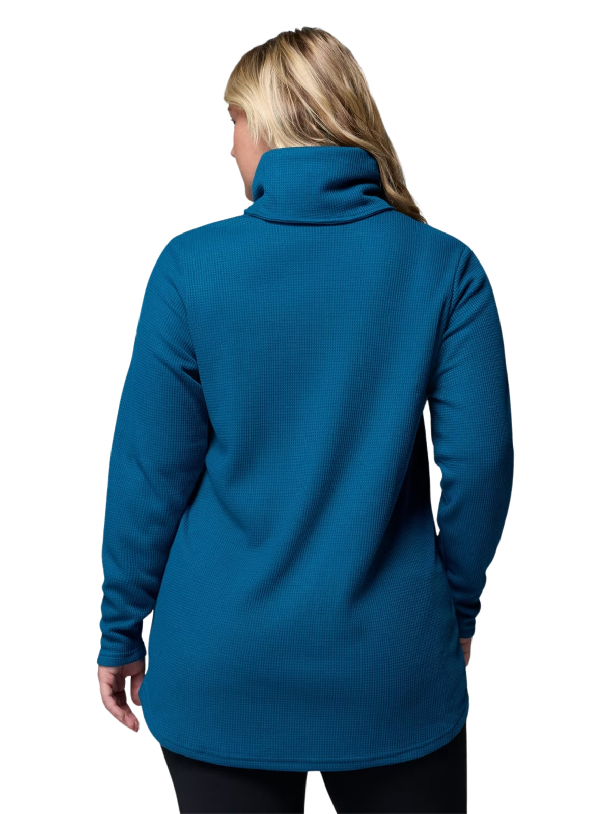 Plus Size Holly Hideaway Waffle Cowl Neck Top - Phoenix Blue