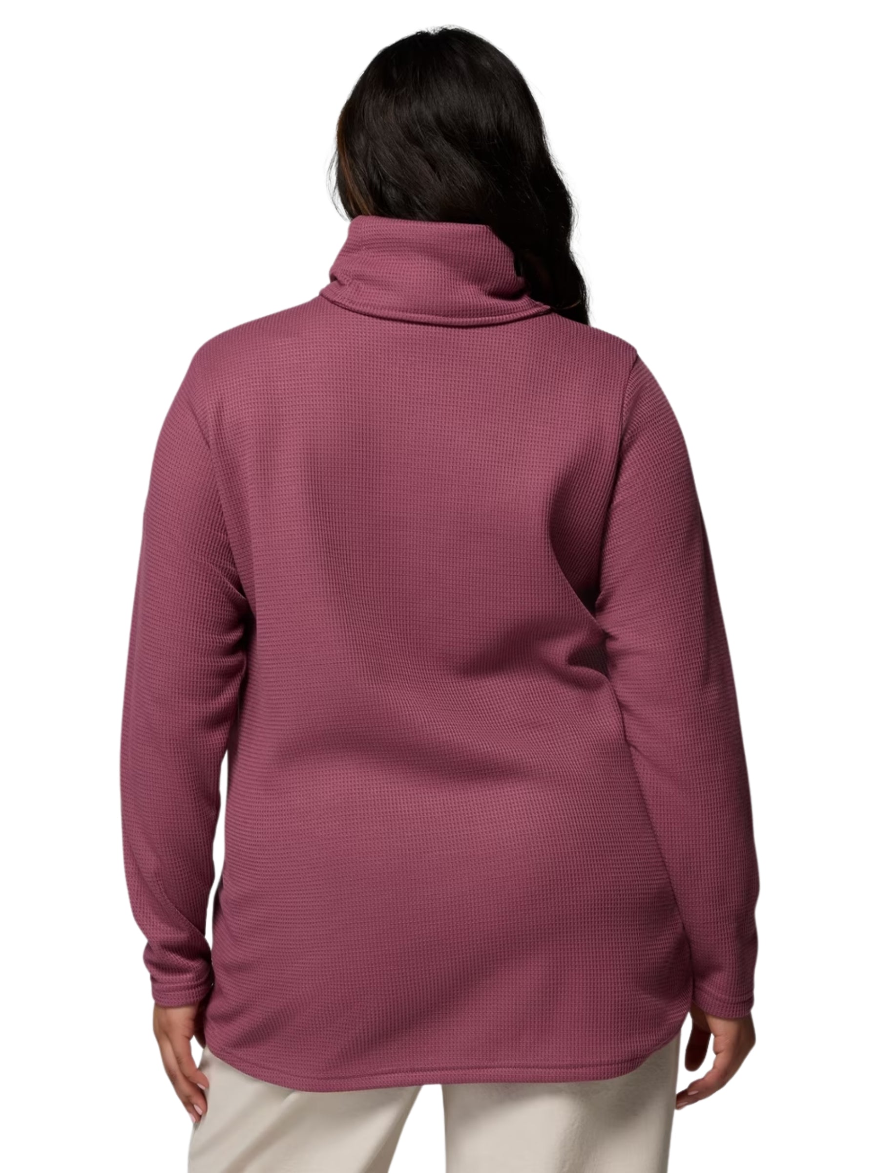Plus Size Holly Hideaway Waffle Cowl Neck Top - Antique Mauve