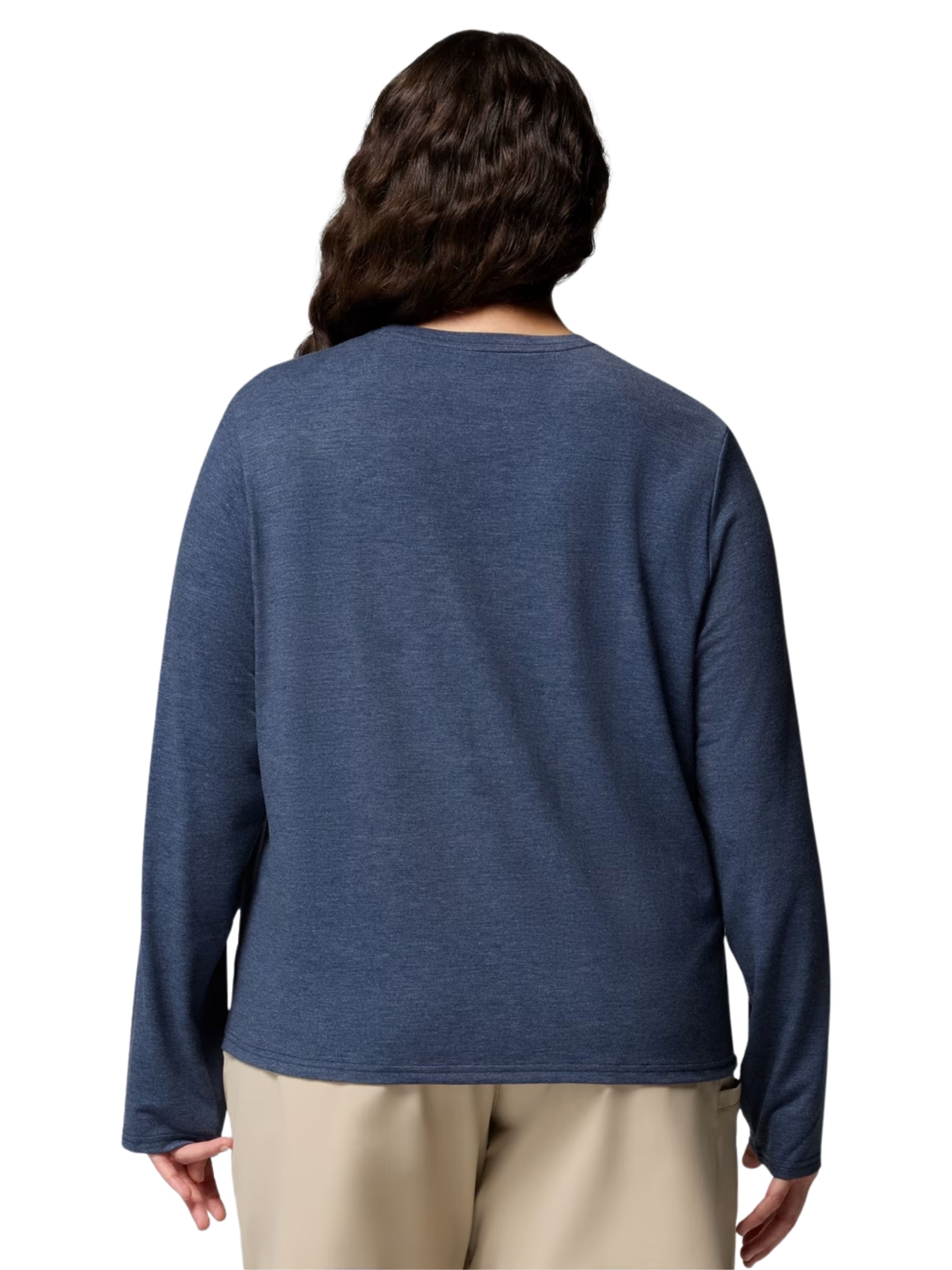 CSC Plus Size Soft Stretch Long Sleeve Shirt - Collegiate Navy Heather