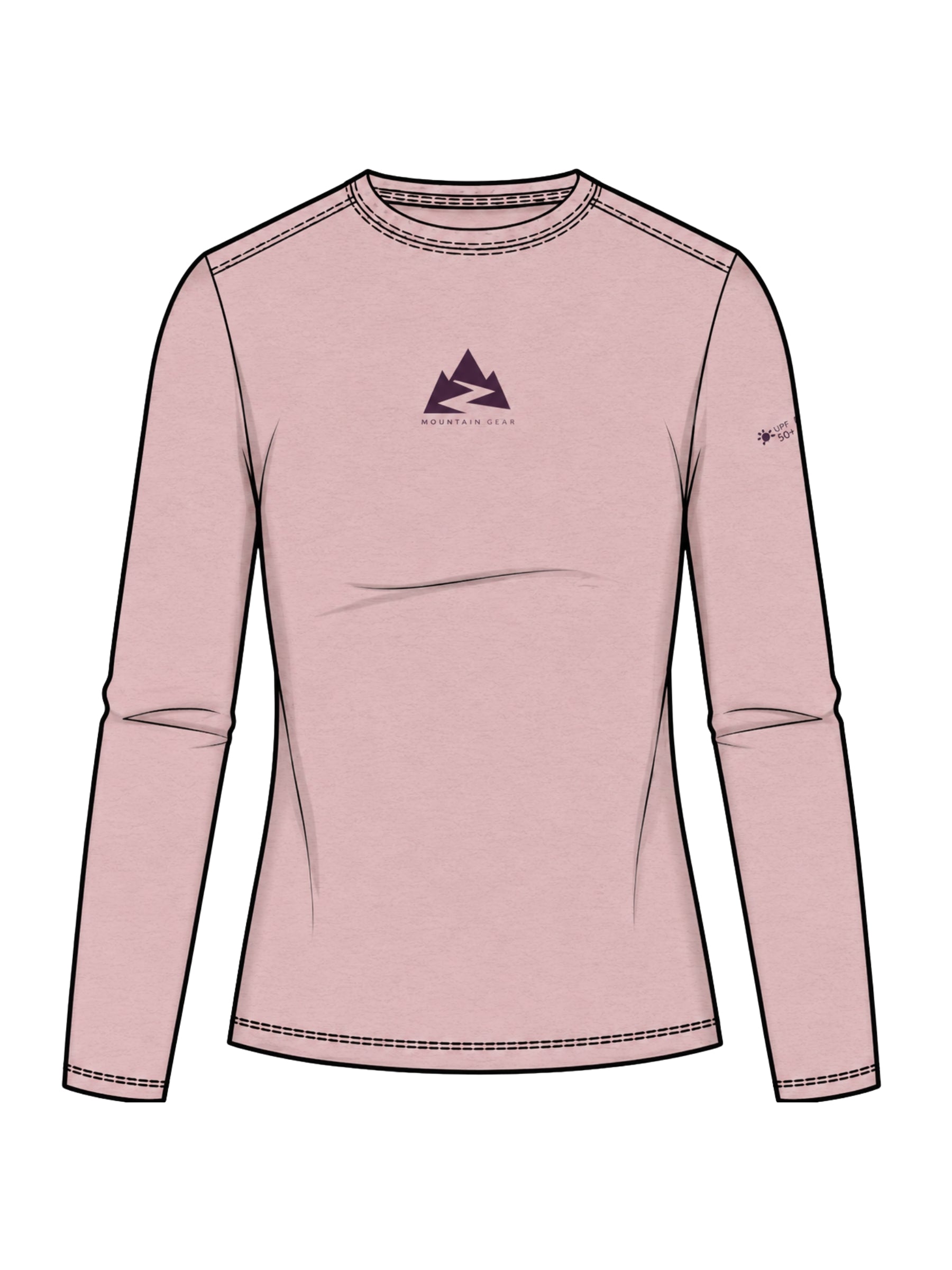 Parsons Point Plus Size Printed Long Sleeve Shirt - Mineral Pink Heather & Zigzag Climb