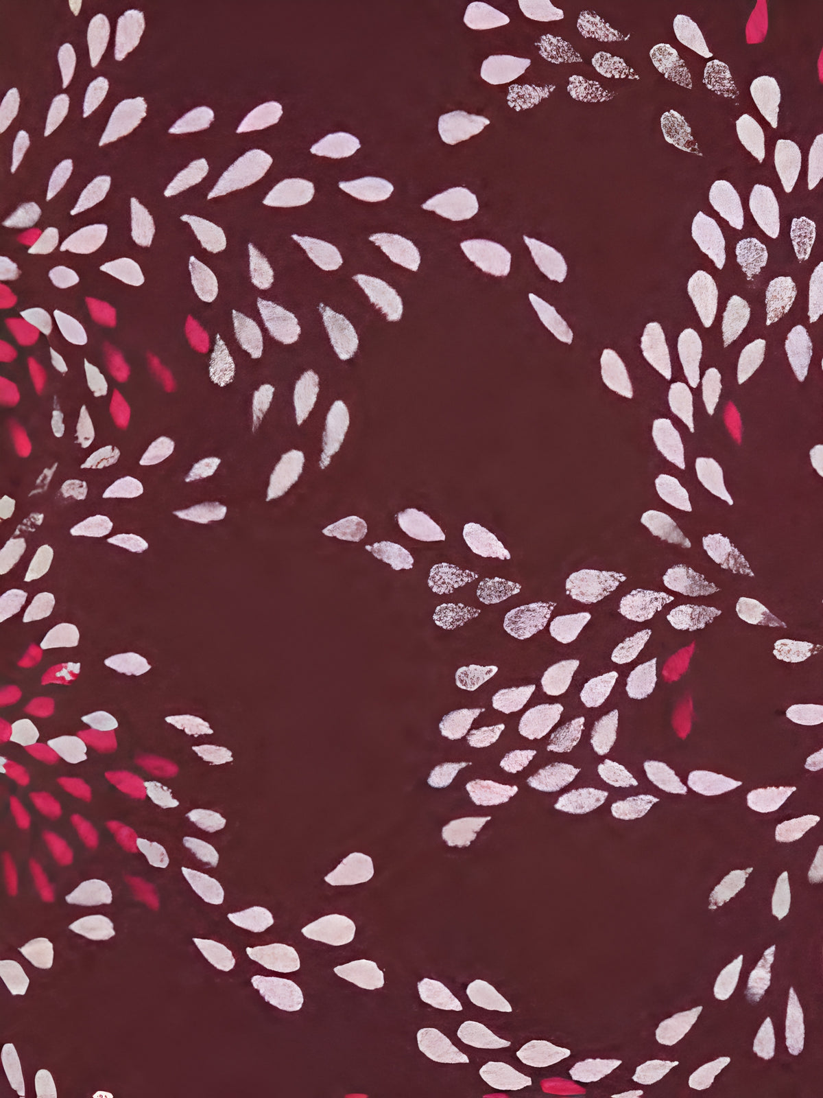 Shimona Plus Size Long Print Long Sleeve Tee - Wine