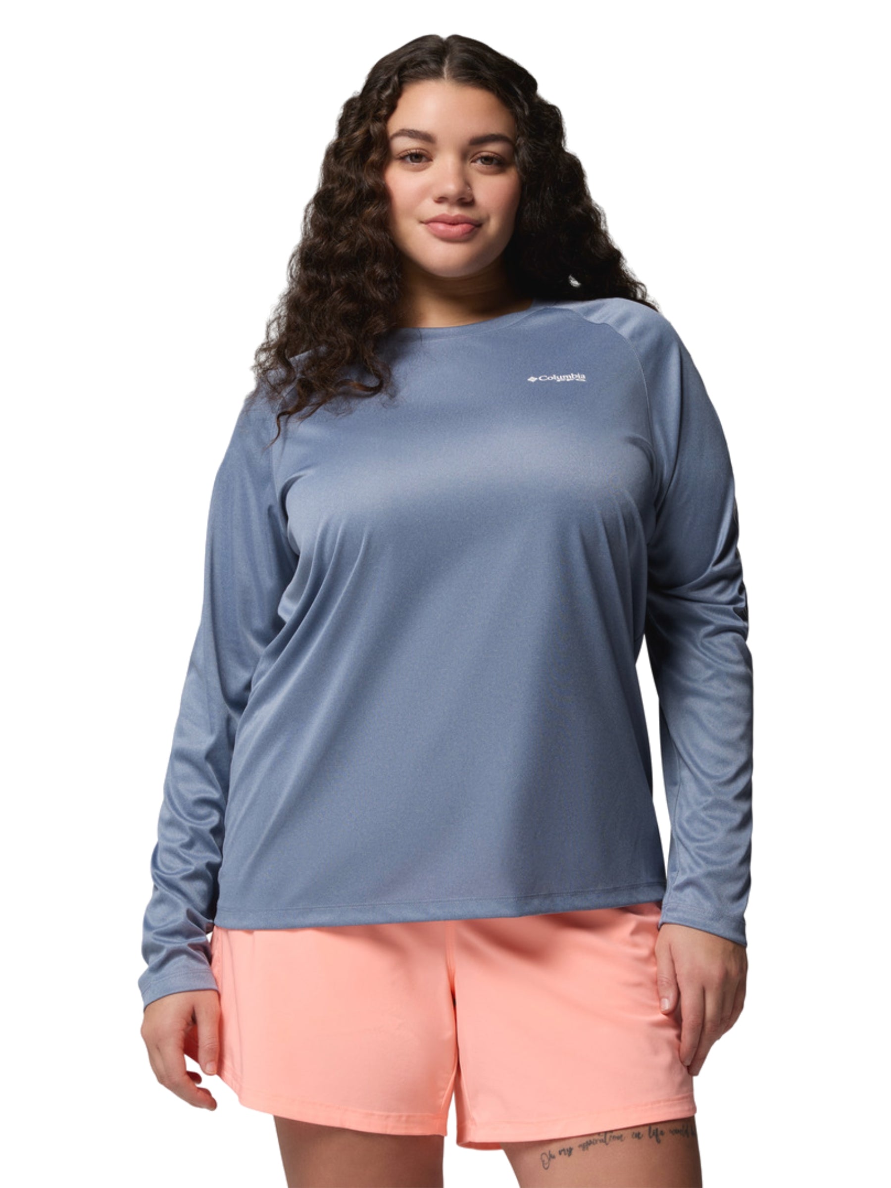 Chandail PFG Tidal Tee II Taille Plus - New Moon Heather & White Logo