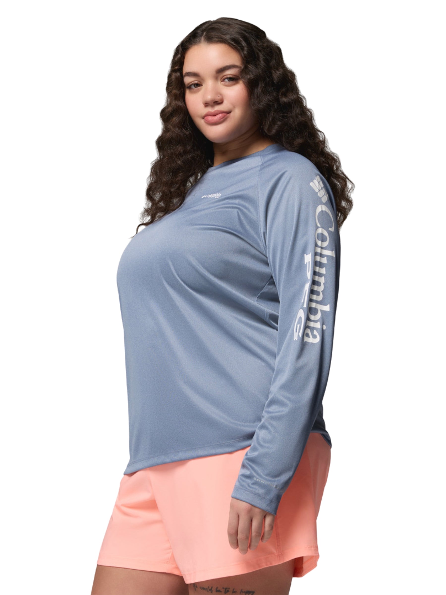 Chandail PFG Tidal Tee II Taille Plus - New Moon Heather & White Logo