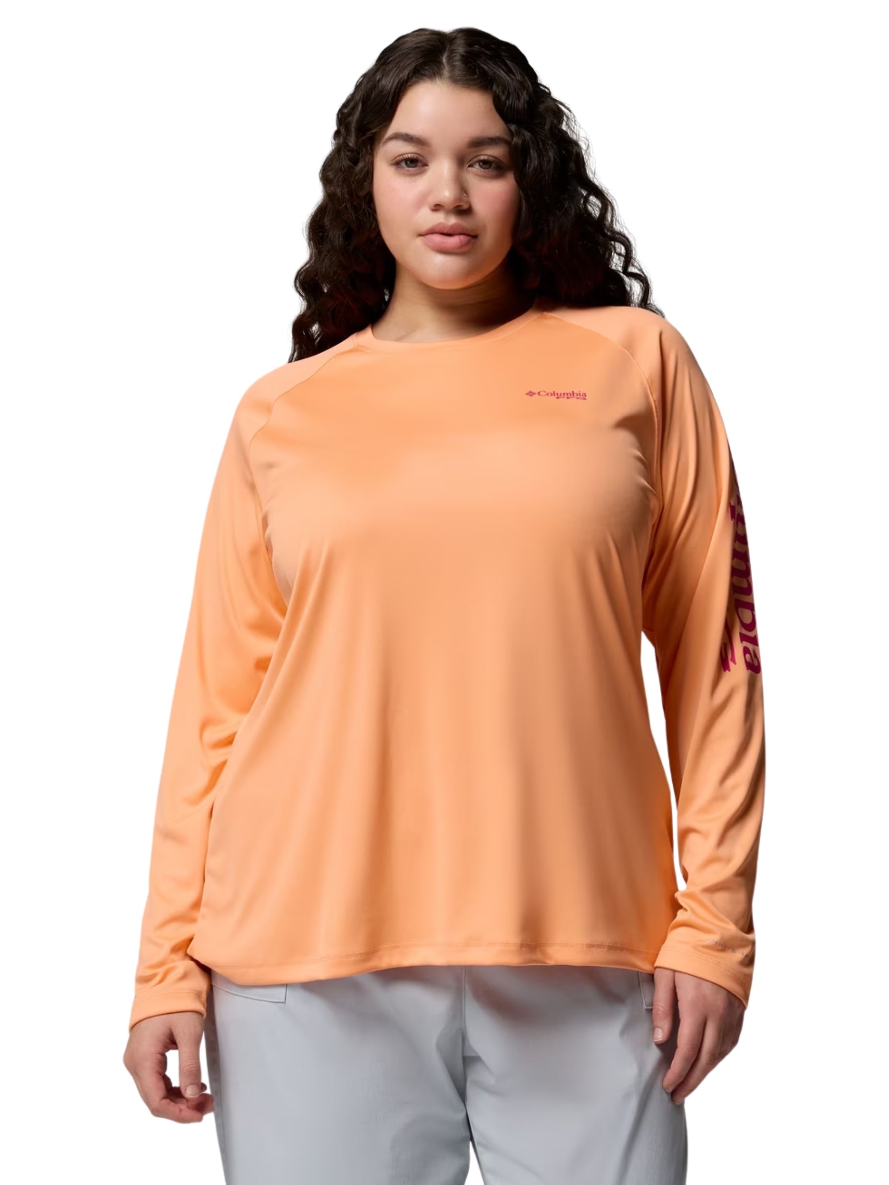 Chandail PFG Tidal Tee II Taille Plus - Bright Nectar & Guava Pink Logo