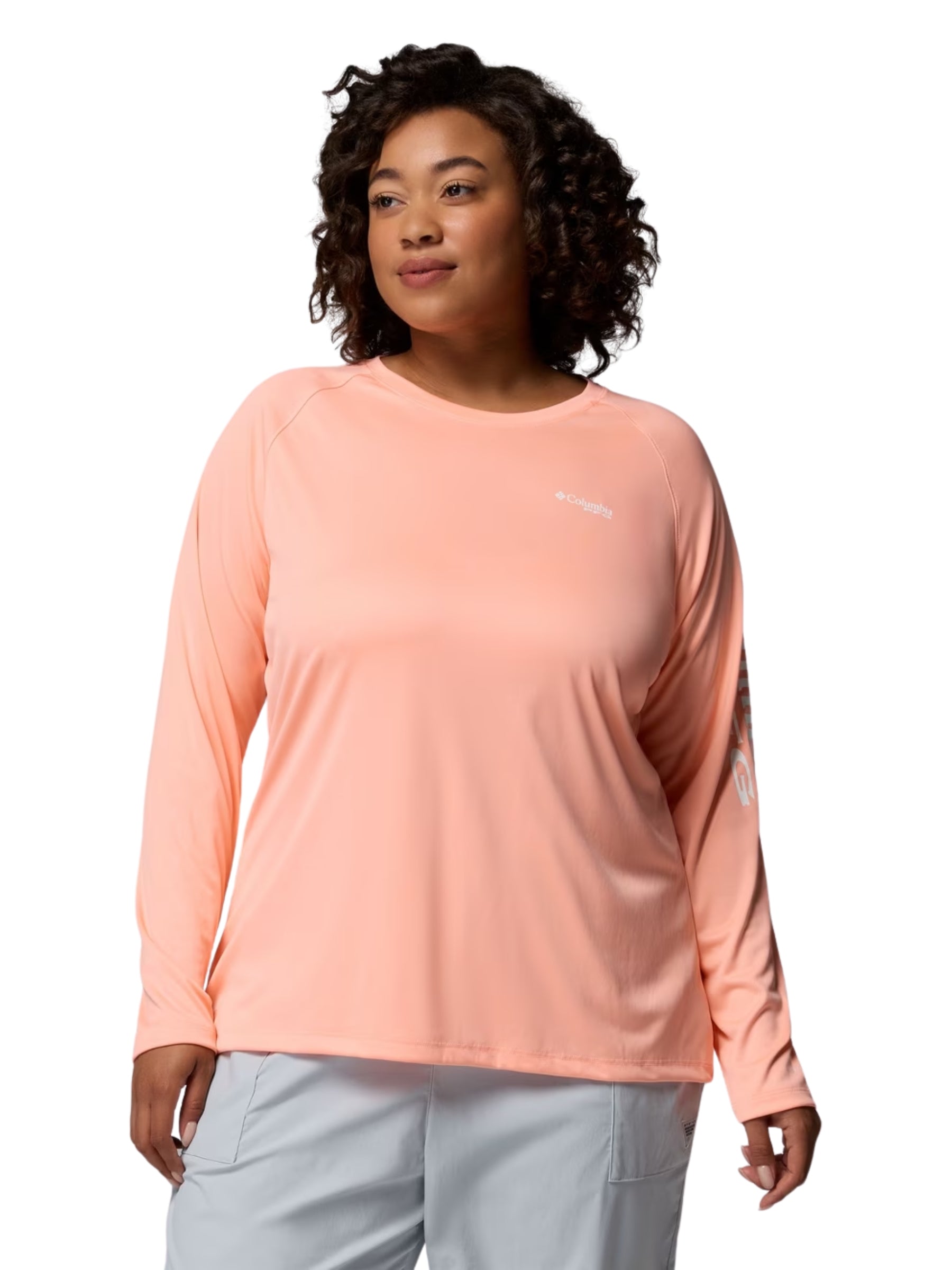 Chandail PFG Tidal Tee II Taille Plus - Tiki Pink & White Logo