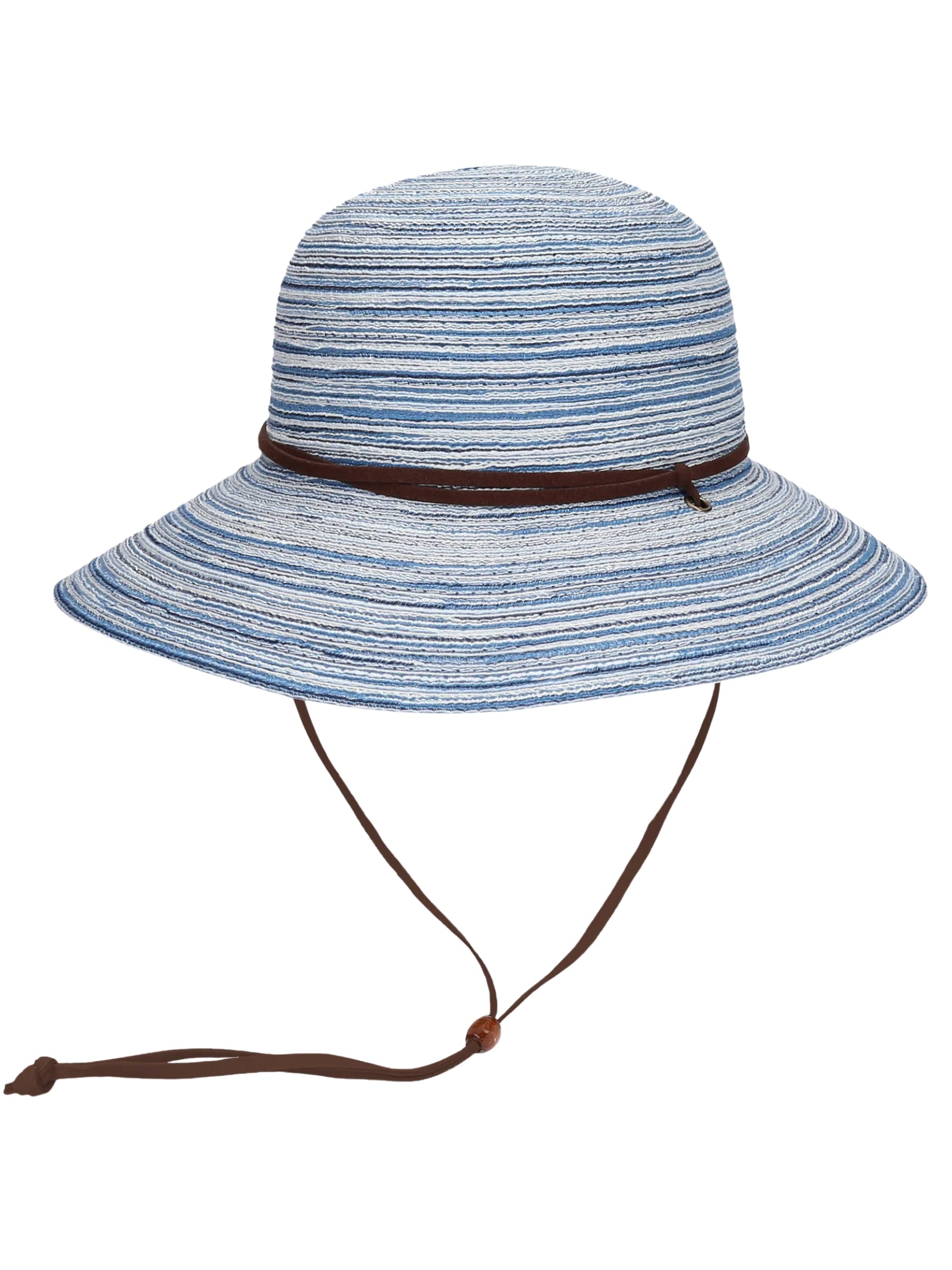 Ladies Breeze Wanderlust Foldable Straw Hat - Blue Mix