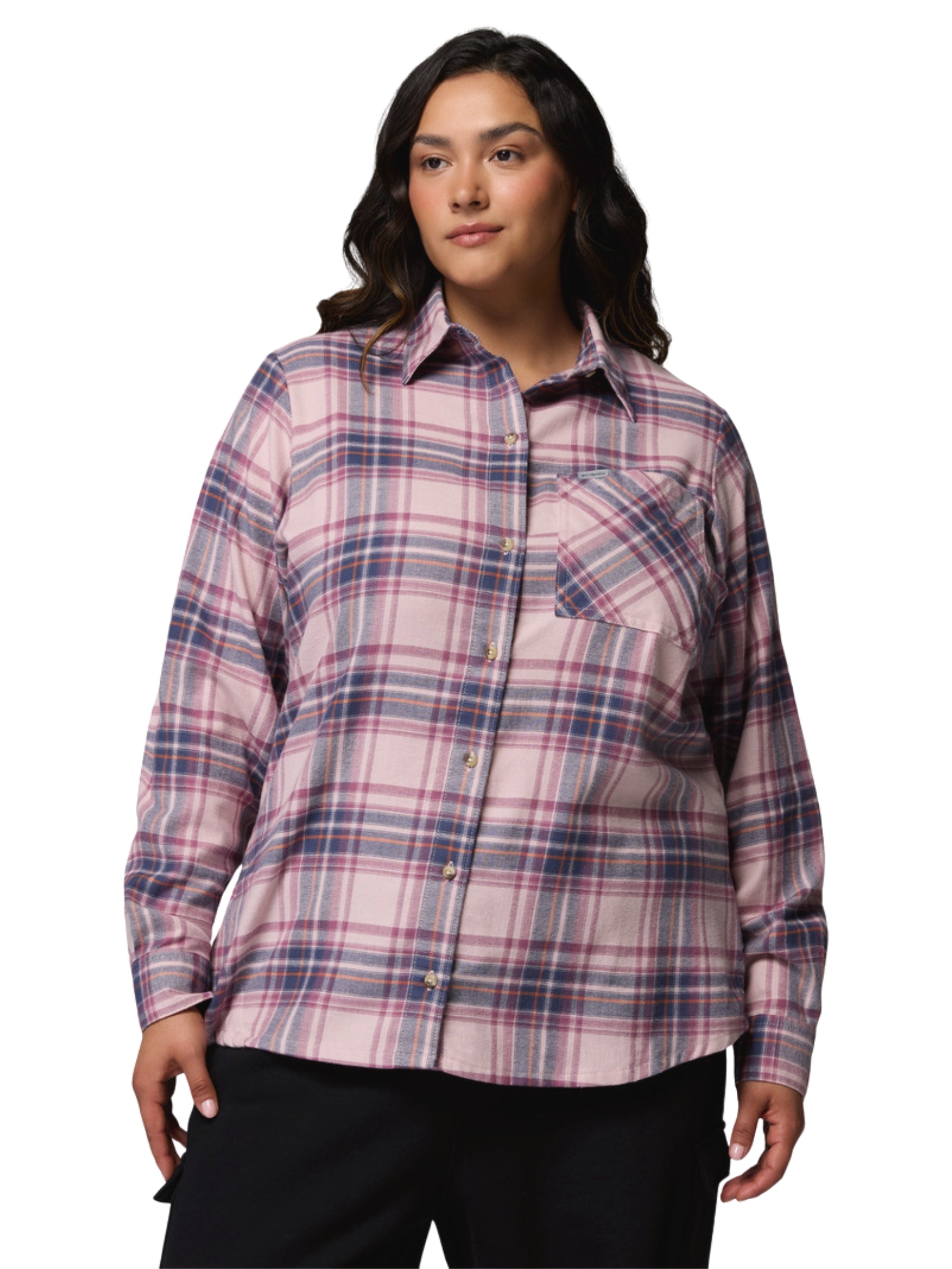 Chemise en Flanelle Calico Basin Taille Plus - Mineral Pink & Textured Plaid
