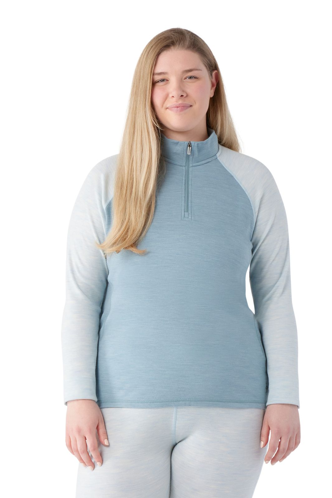  Couche de Base Haut Manches Longues 1/4 Zip Taille Plus de Smartwool