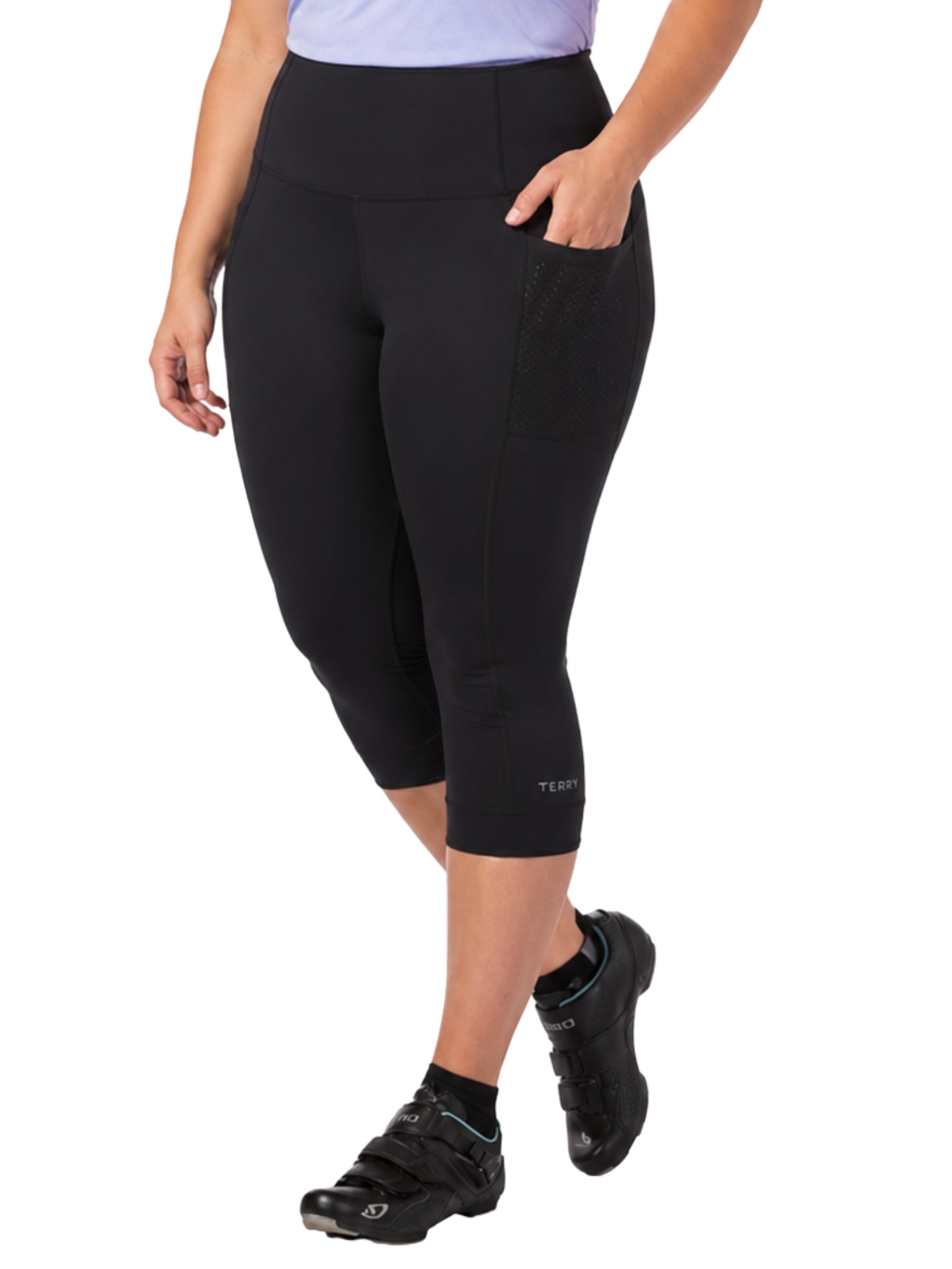 Capri de vélo Taille Haute Holster Taille Plus - Noir