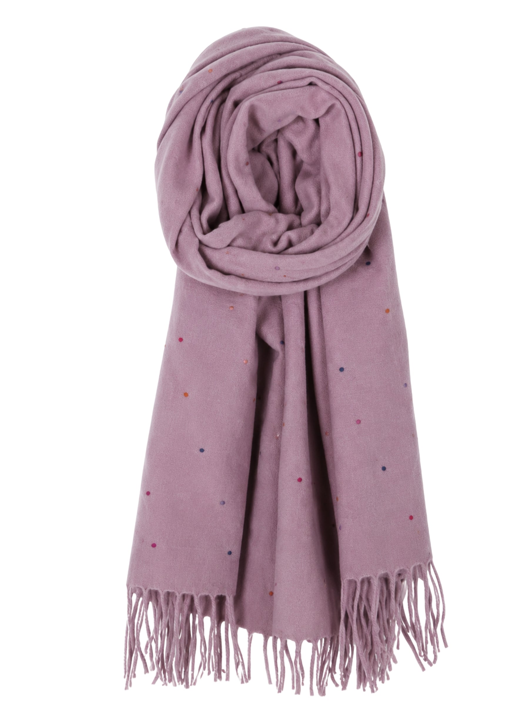 Foulard Chaud Avec Motifs à Petits Pois Colorés - Lilas