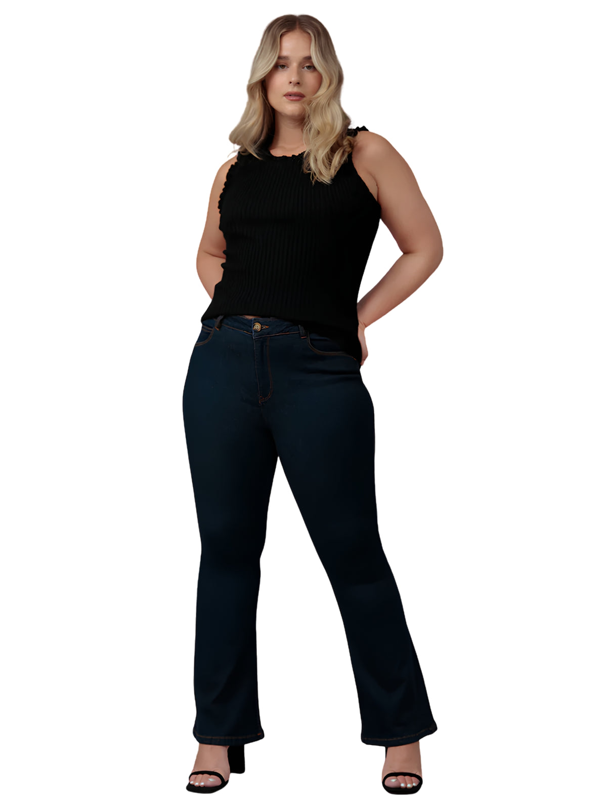 Alice Plus Size Flare Jean - Dark Rinse Blue