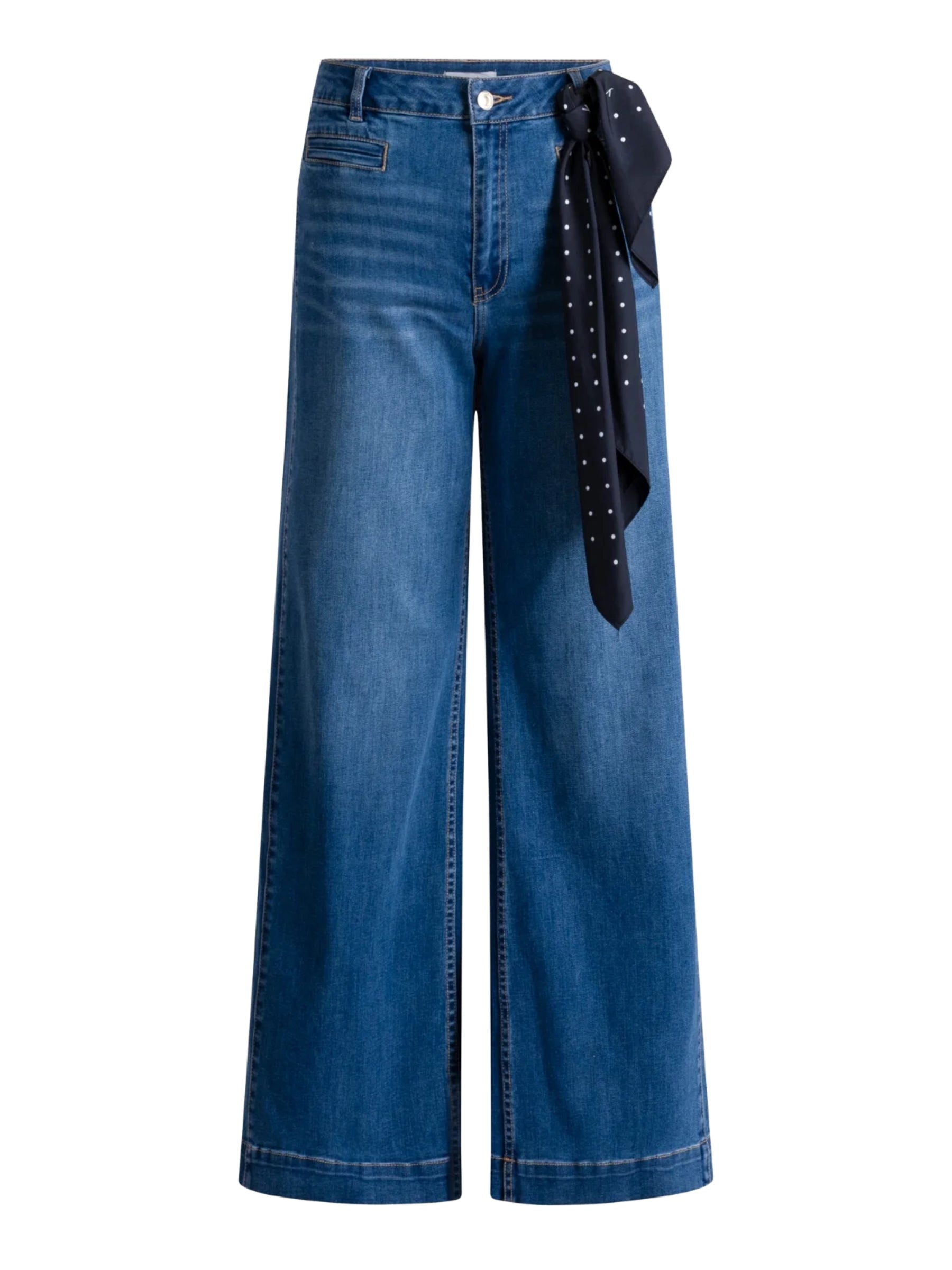 Plus Size Jean with Wide Leg - Dark Stone Wash Denim