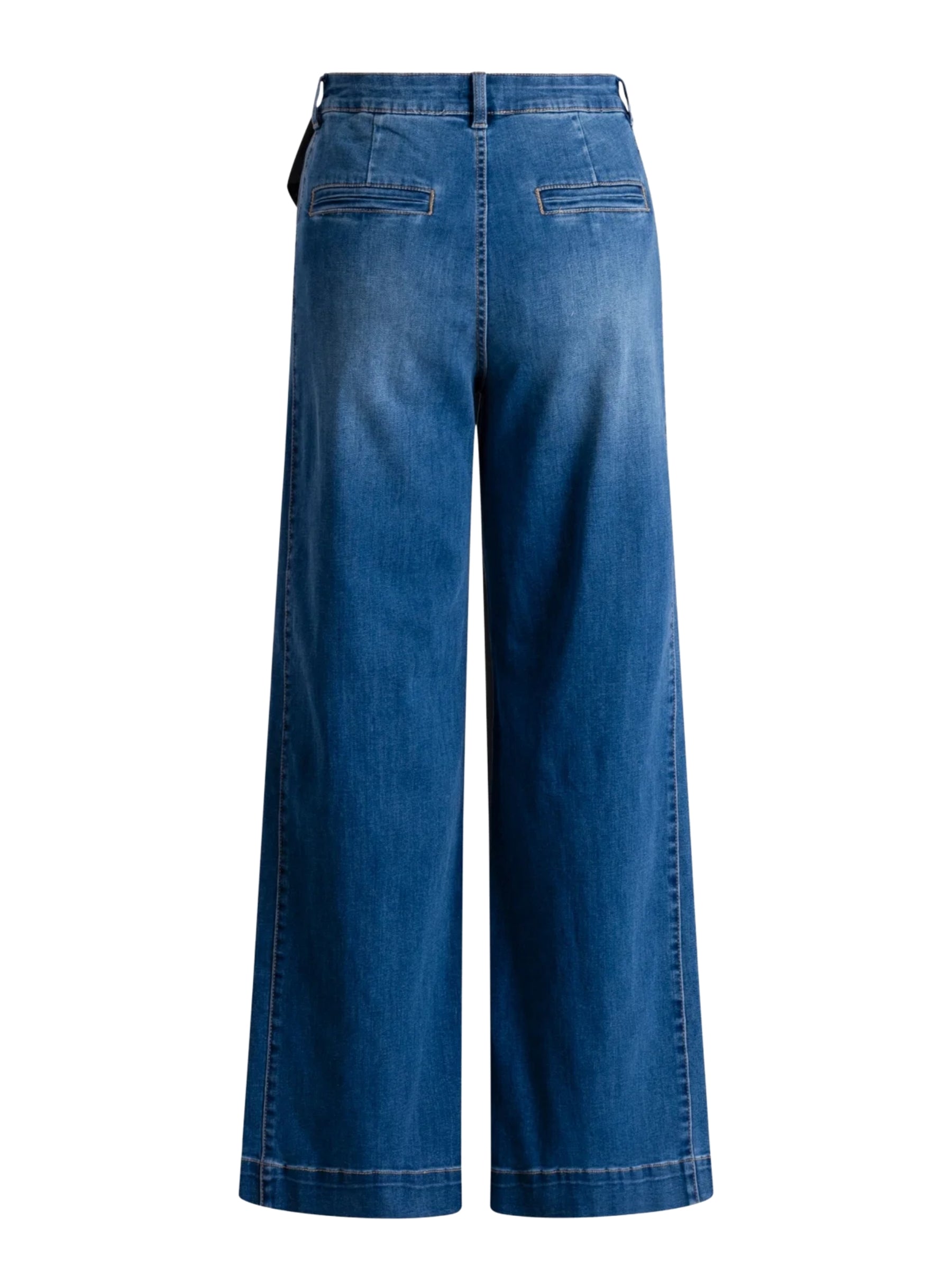 Plus Size Jean with Wide Leg - Dark Stone Wash Denim